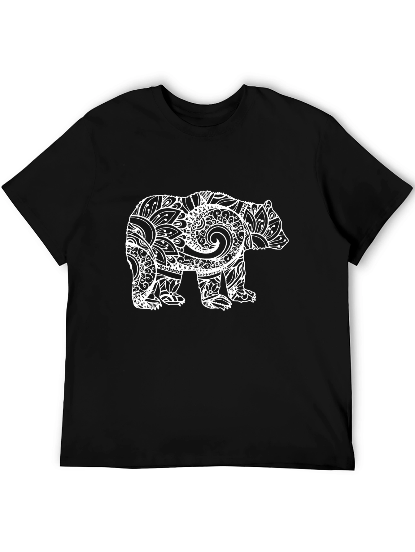 Tribal Bear Graphic Tee - Stylish Mens Black T-Shirt