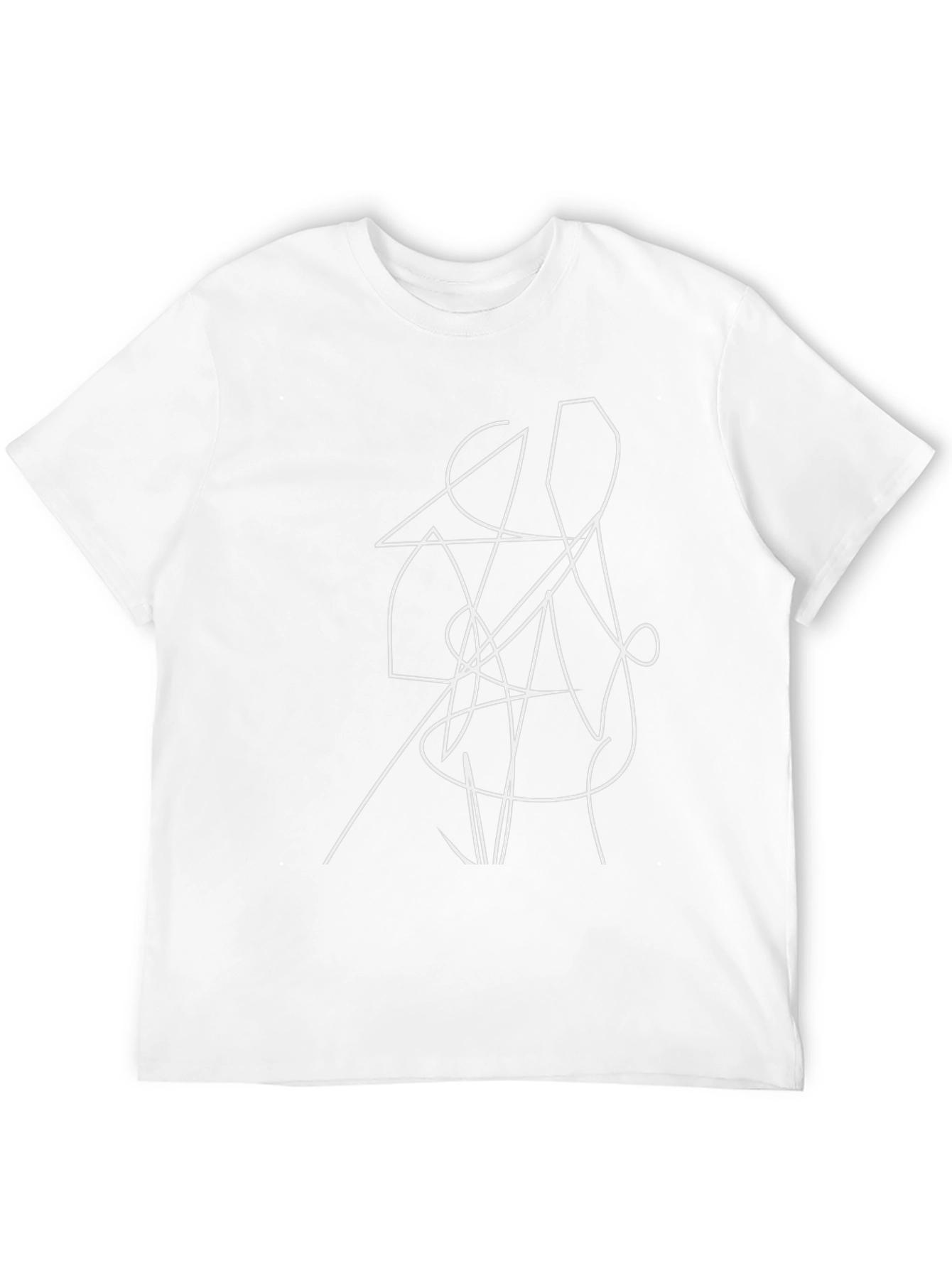 Abstract Line Art Graphic Tee - Modern Black T-Shirt