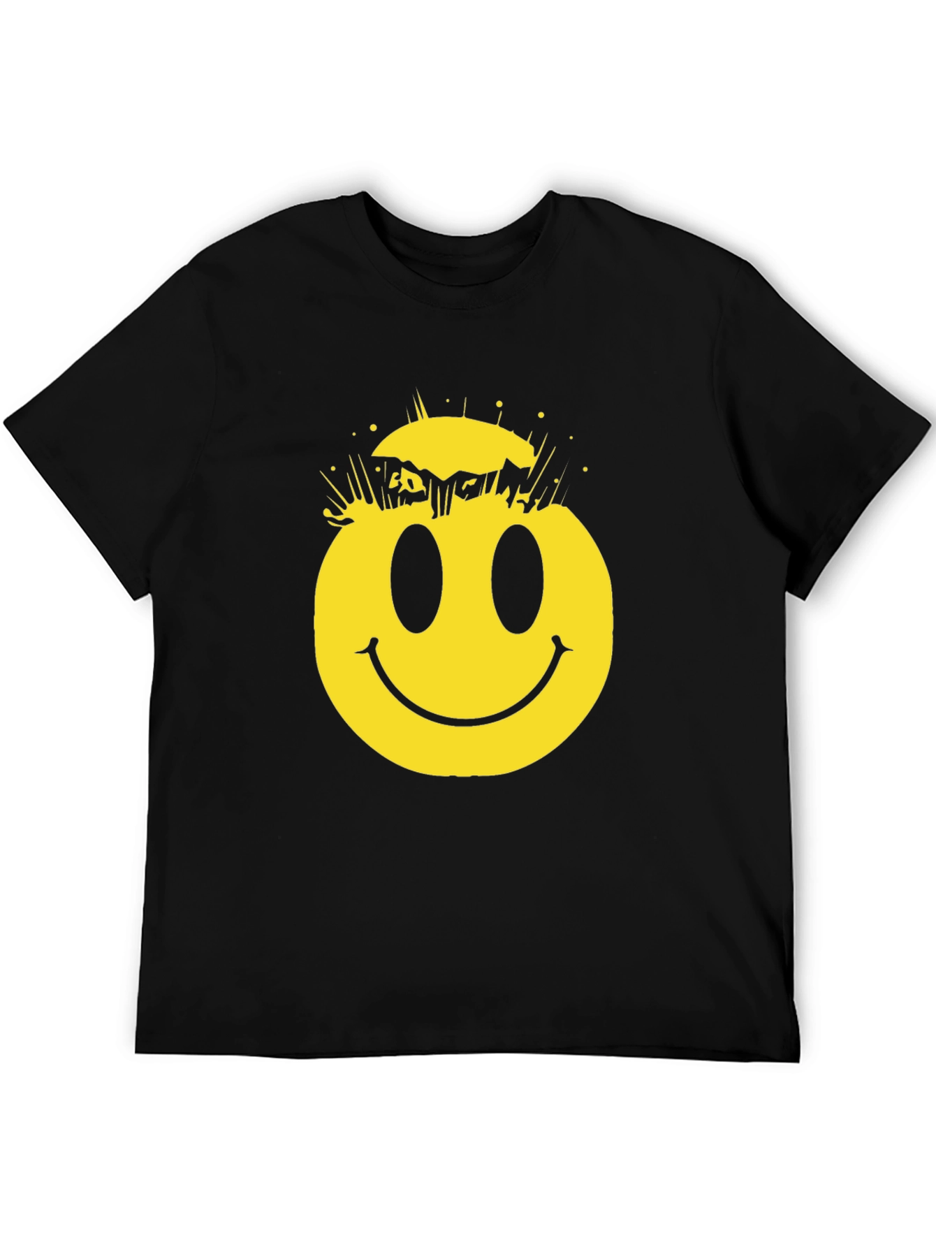 Cracked Smiley Face Graphic T-Shirt