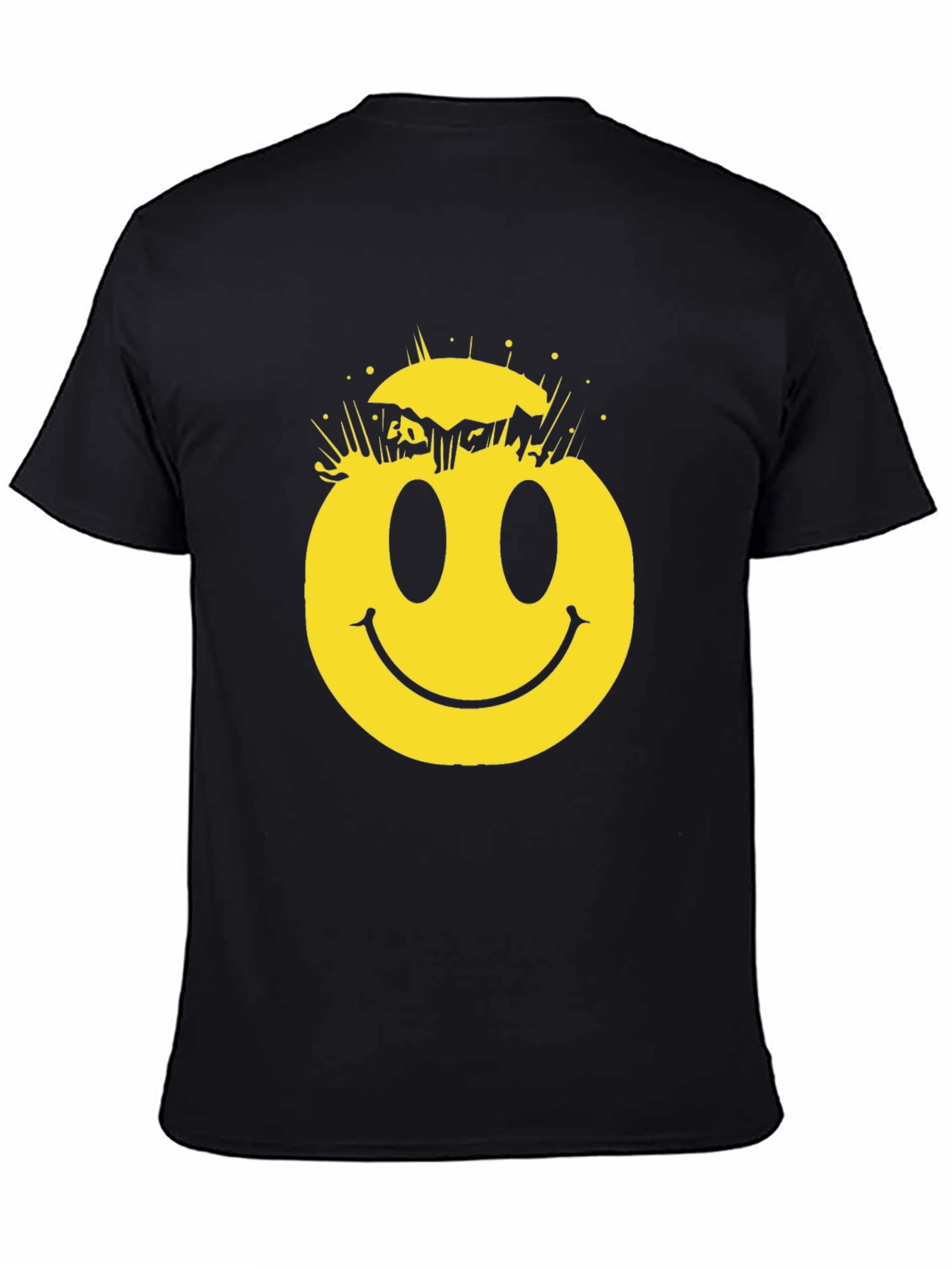 Cracked Smiley Face Graphic T-Shirt