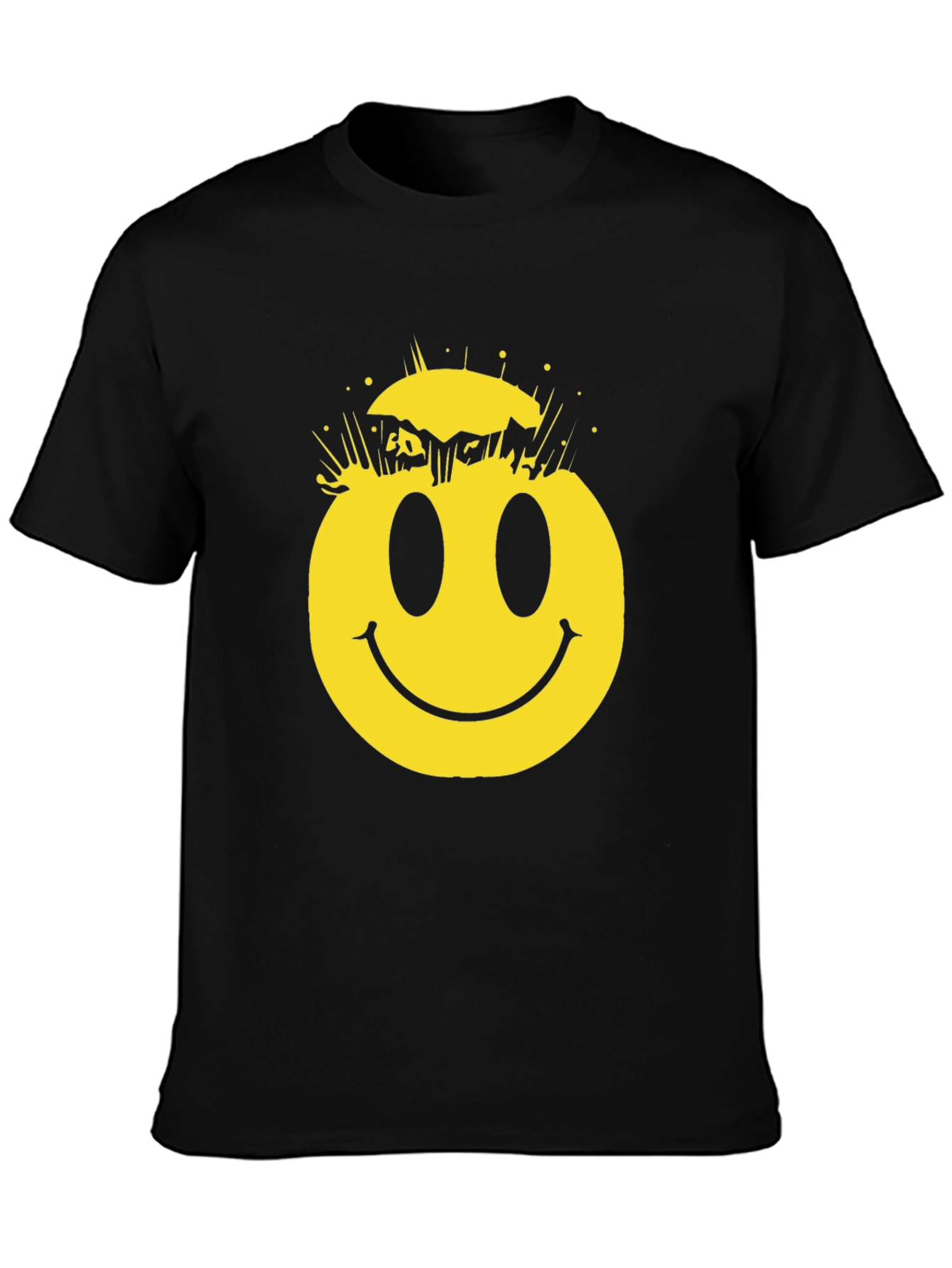 Cracked Smiley Face Graphic T-Shirt