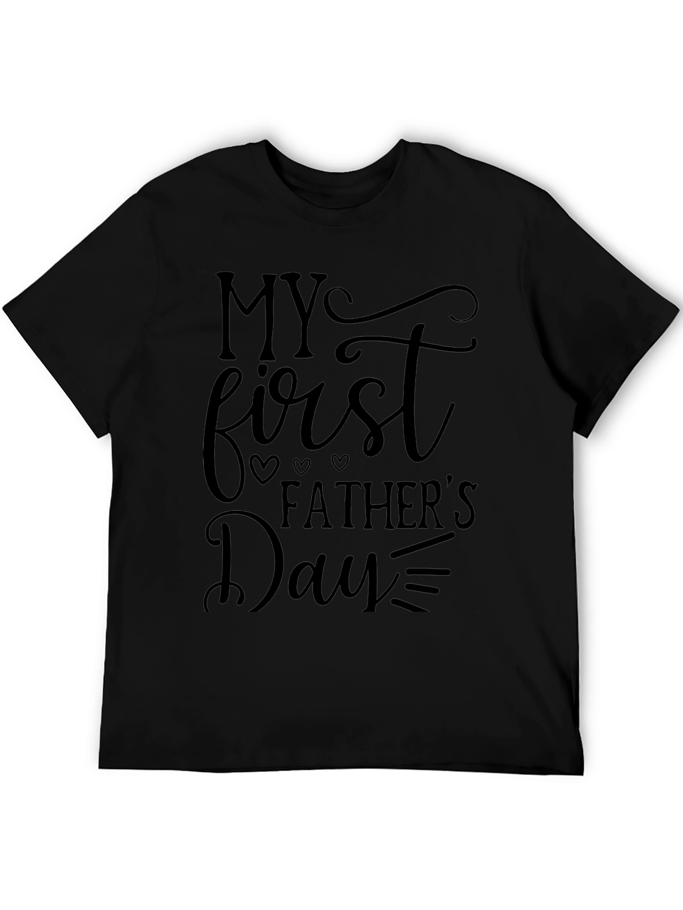 My First Fathers Day Black T-Shirt