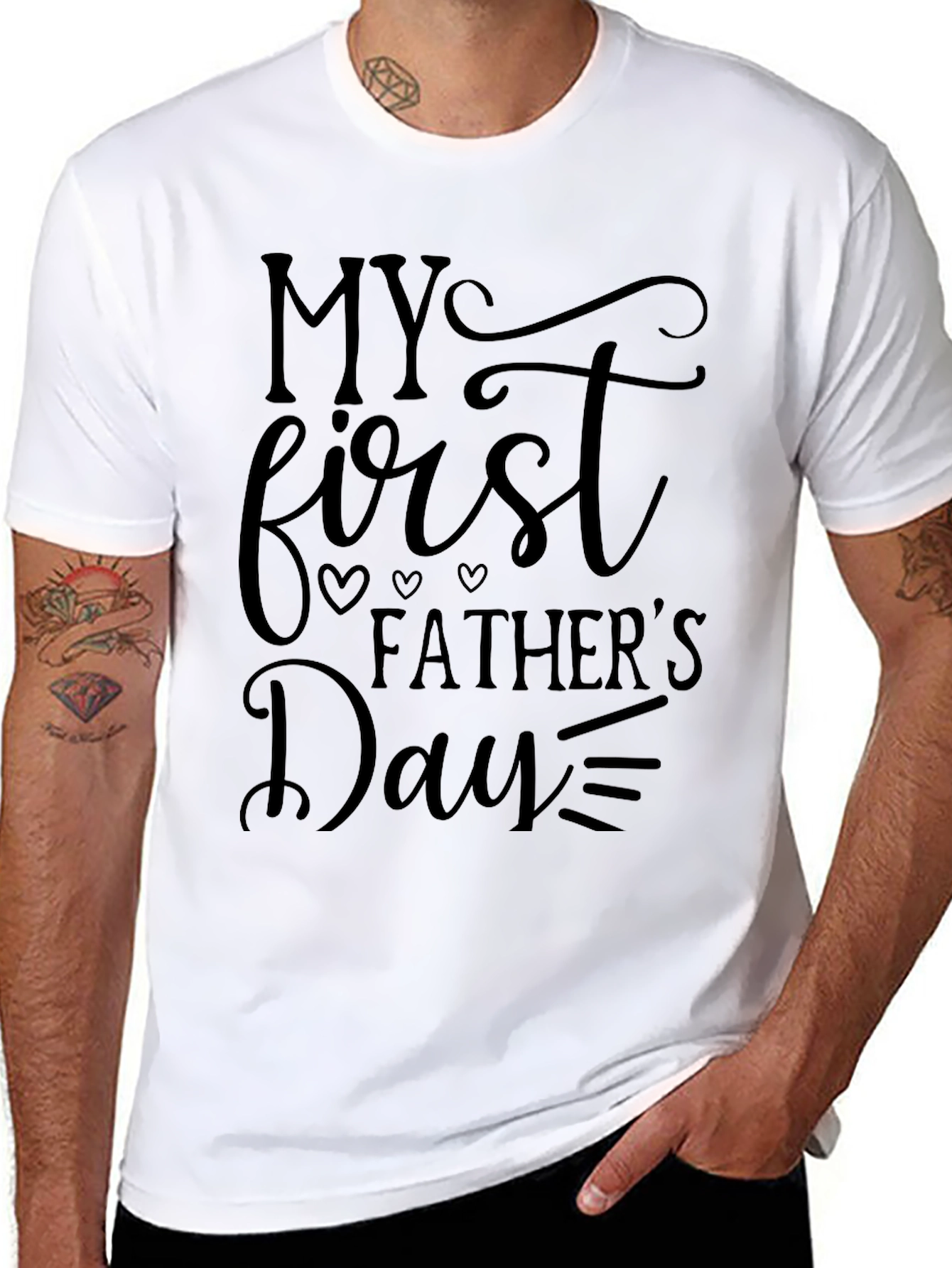 My First Fathers Day Black T-Shirt