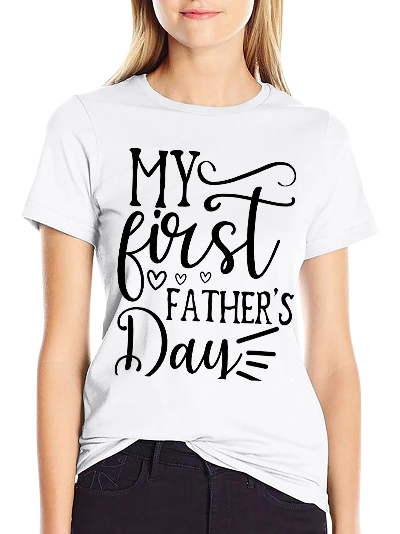My First Fathers Day Black T-Shirt