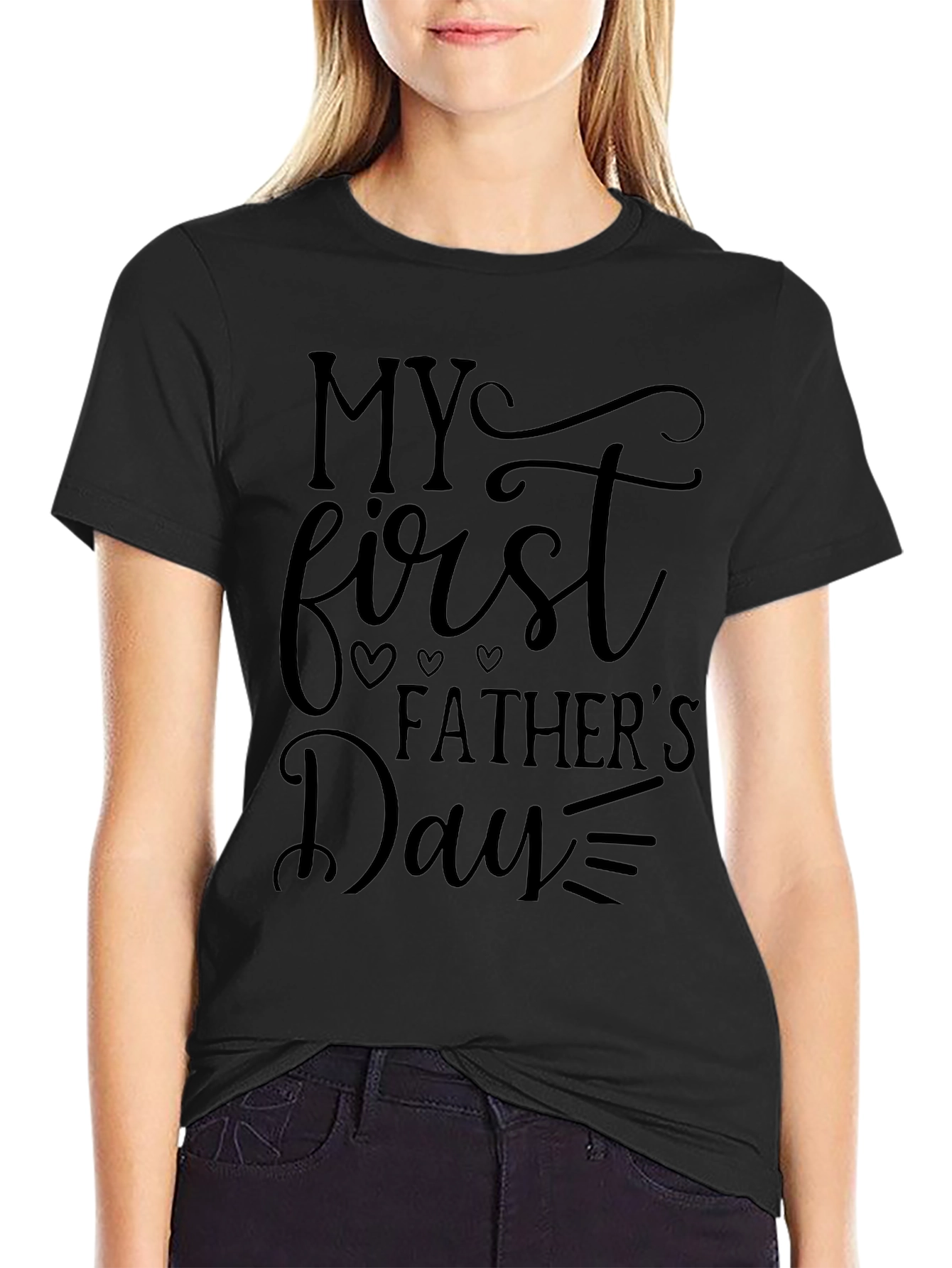 My First Fathers Day Black T-Shirt