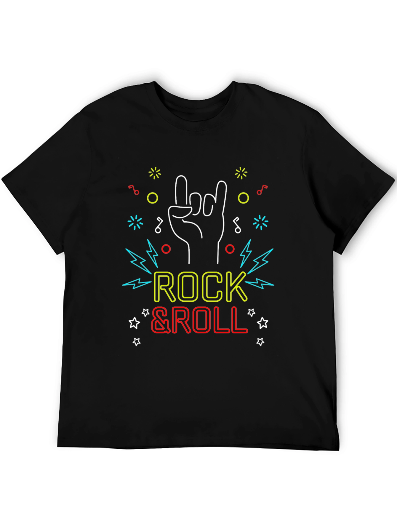 Rock & Roll Graphic Tee - Stylish Black T-Shirt