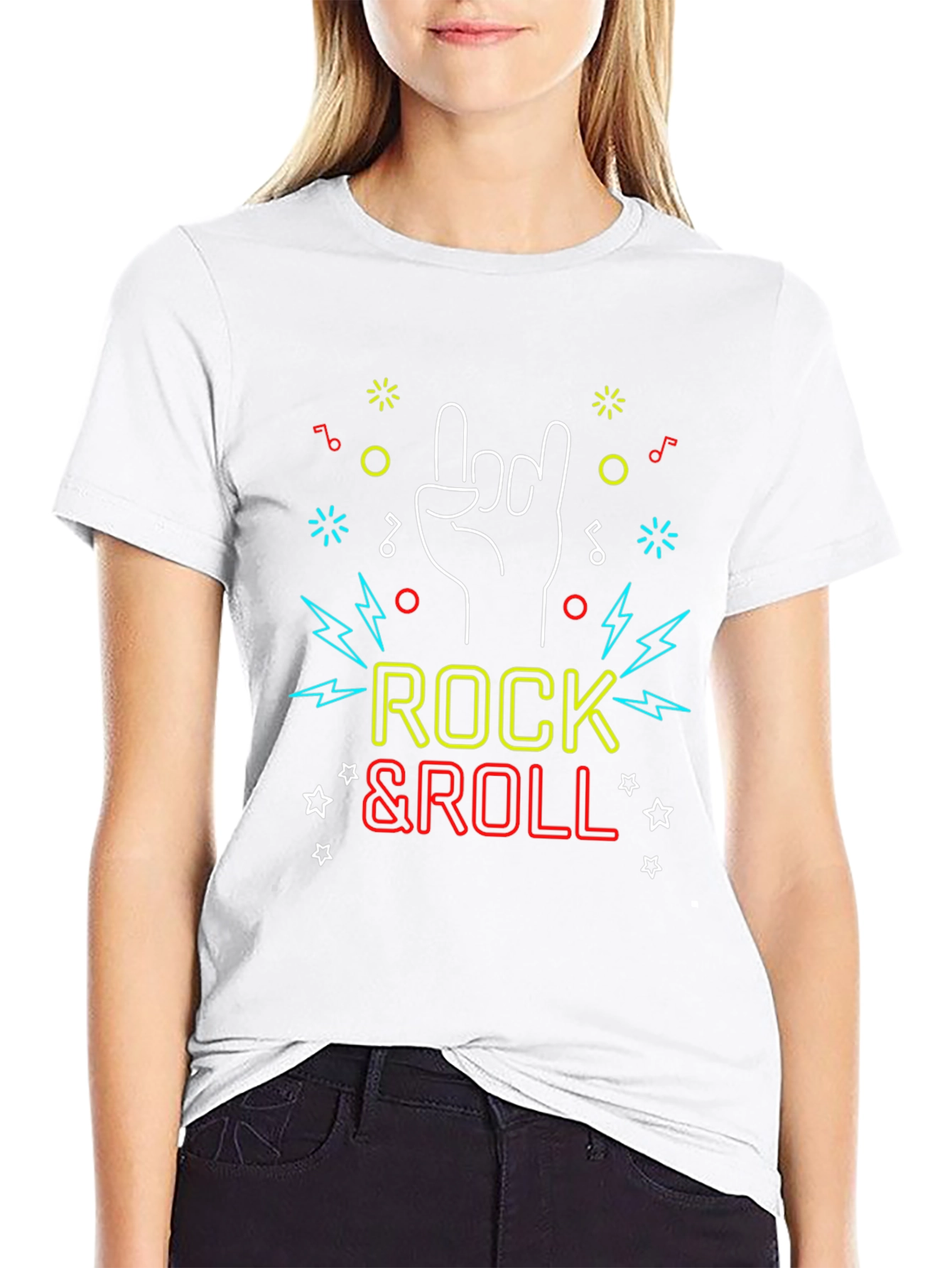 Rock & Roll Graphic Tee - Stylish Black T-Shirt