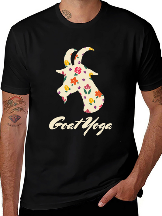 Floral Goat Yoga Graphic Tee