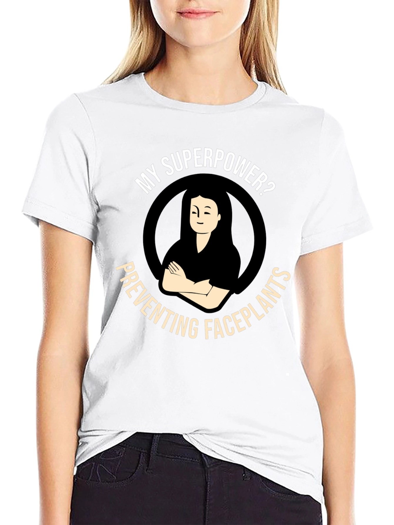 Superpower Preventing Faceplants Black T-Shirt