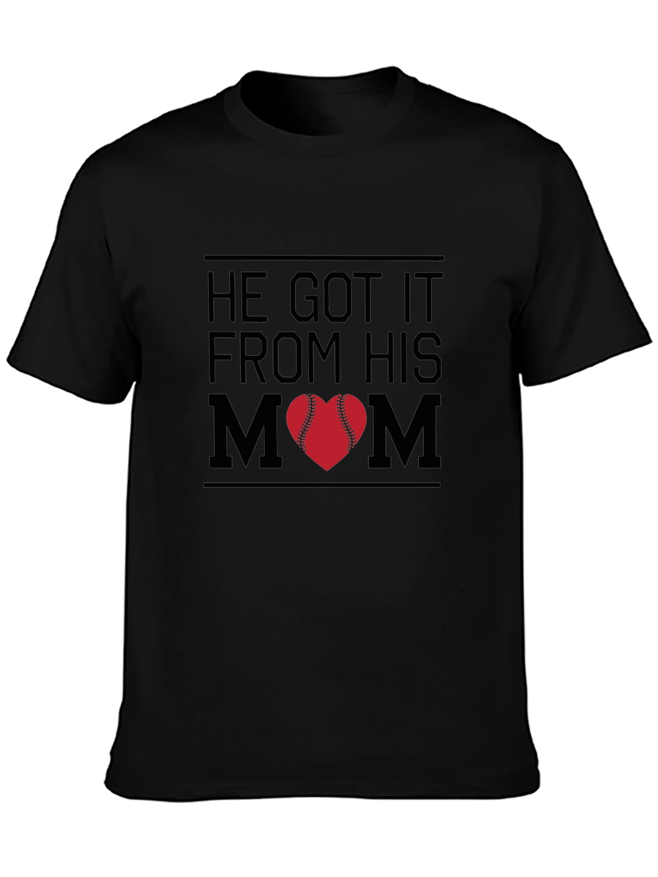He Got It From His Mom Baseball Heart T-Shirt