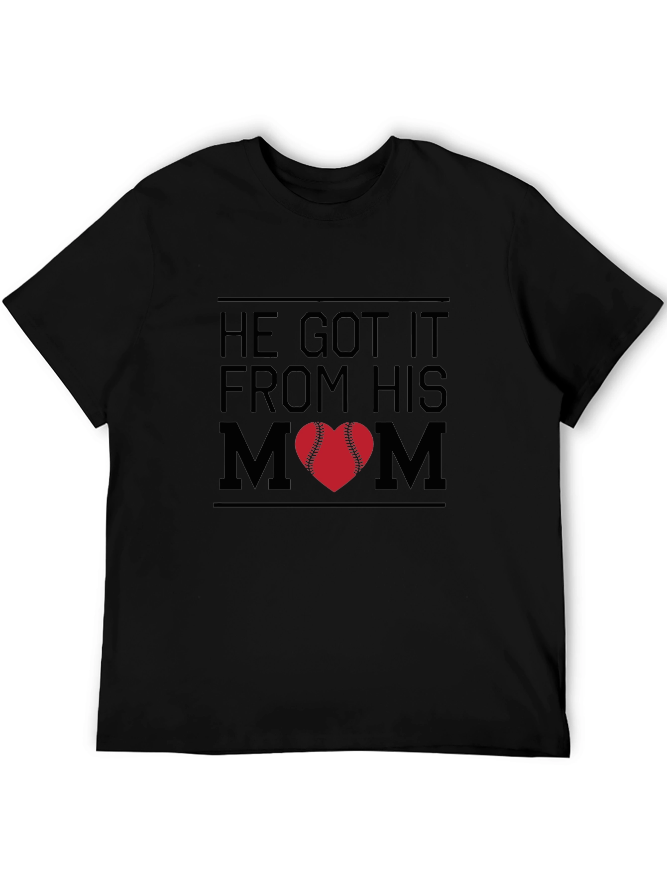 He Got It From His Mom Baseball Heart T-Shirt