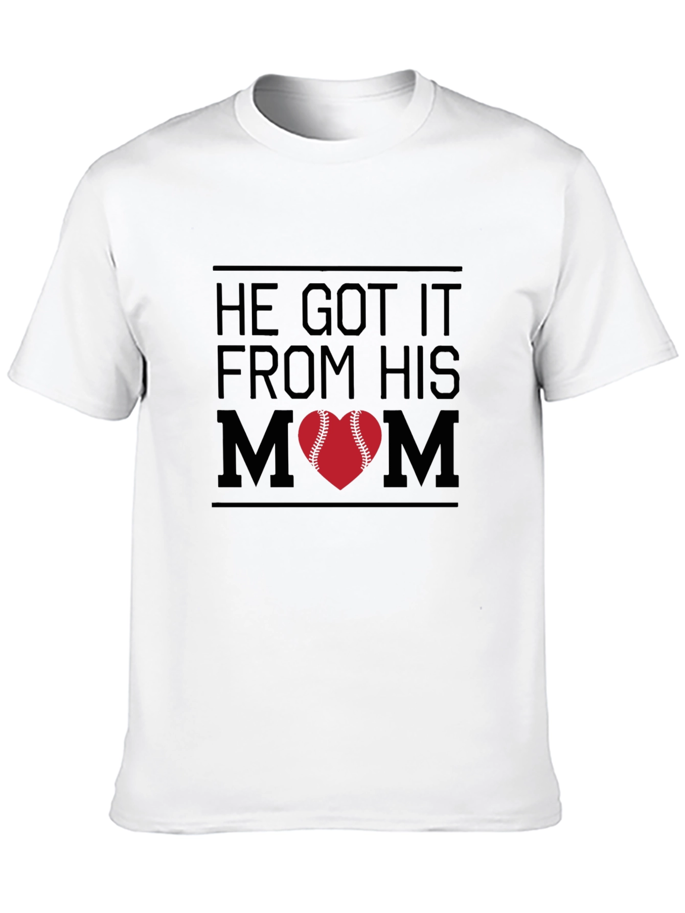 He Got It From His Mom Baseball Heart T-Shirt