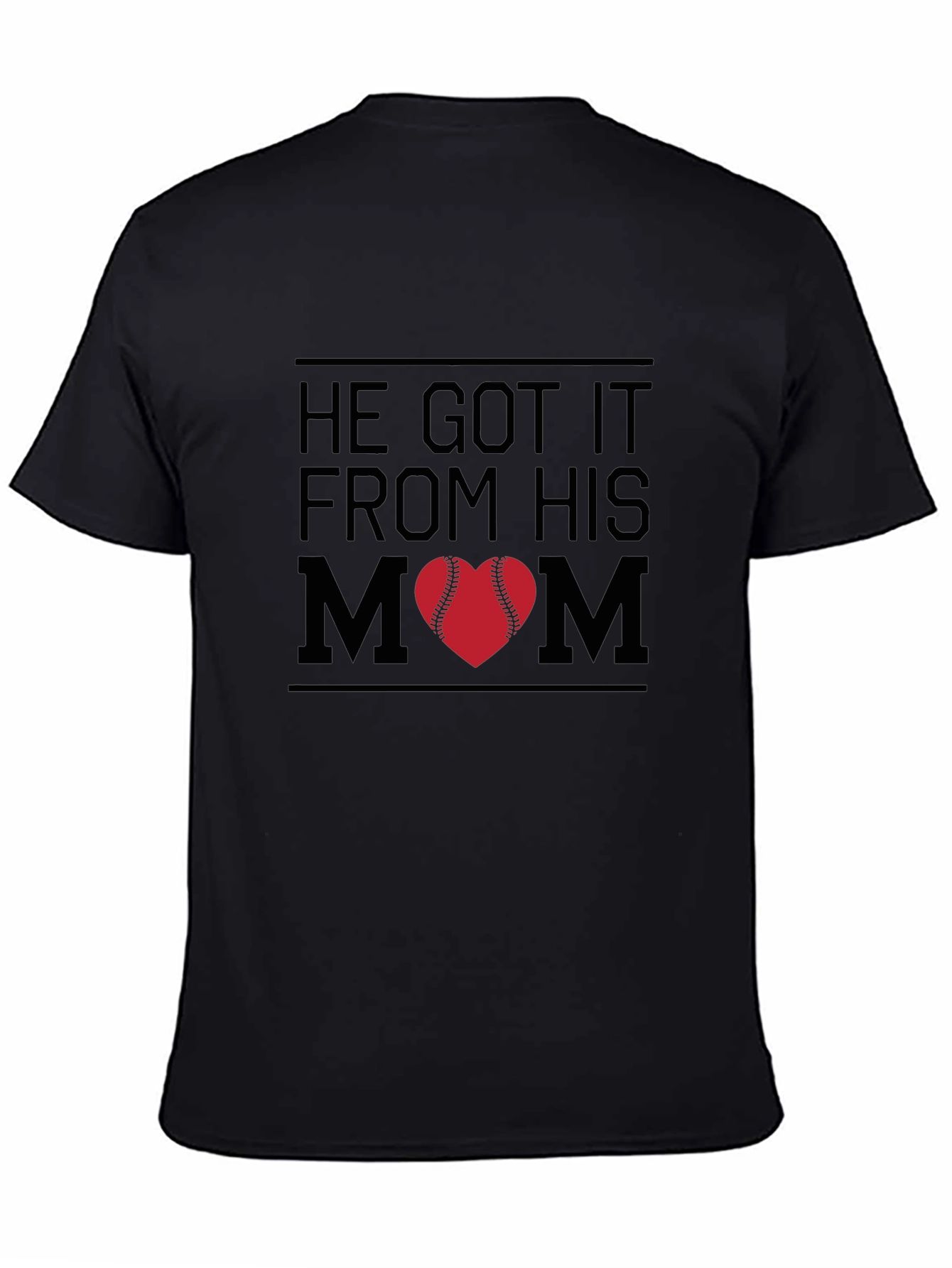 He Got It From His Mom Baseball Heart T-Shirt