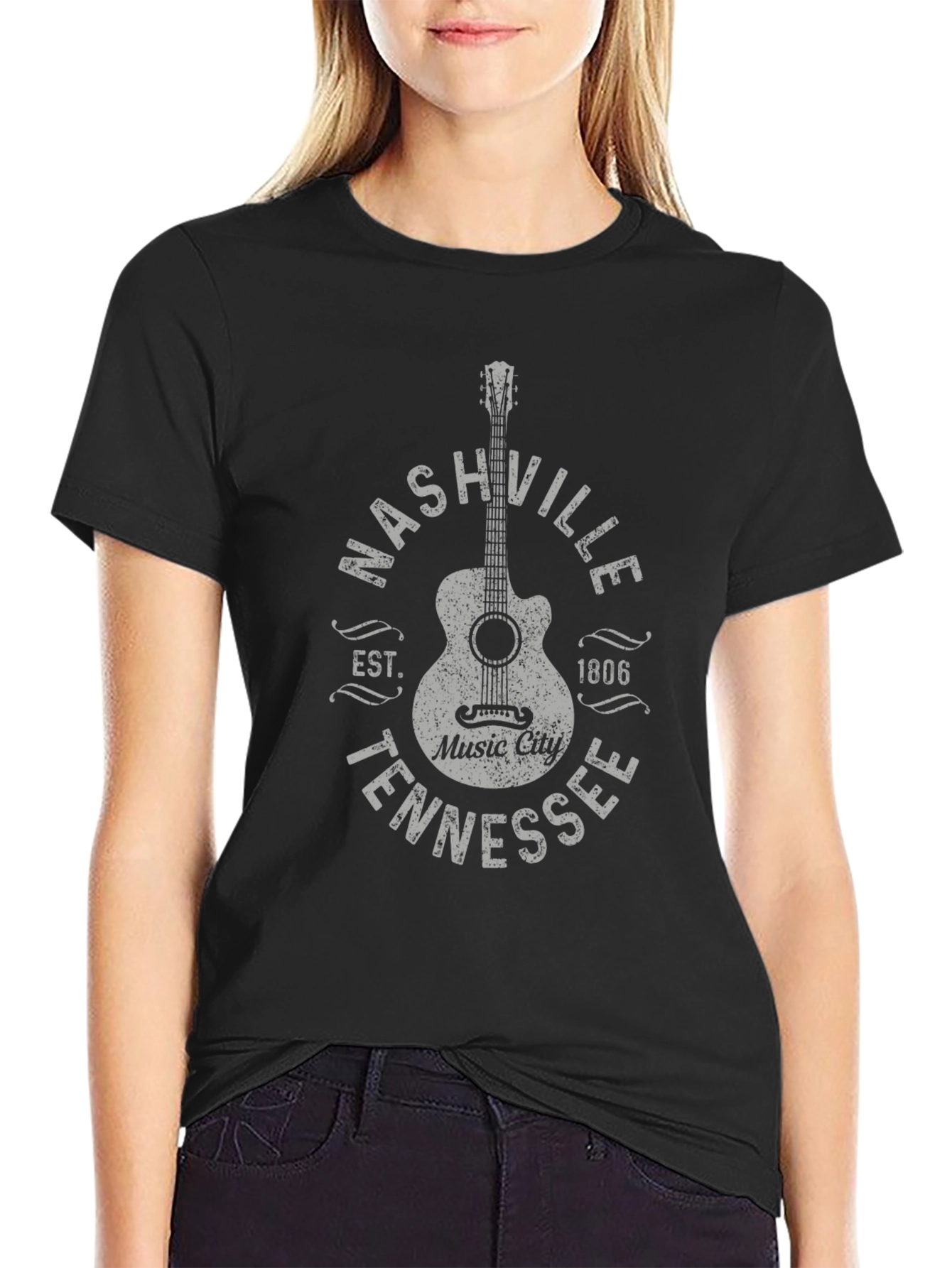 Nashville Tennessee Music City Guitar T-Shirt