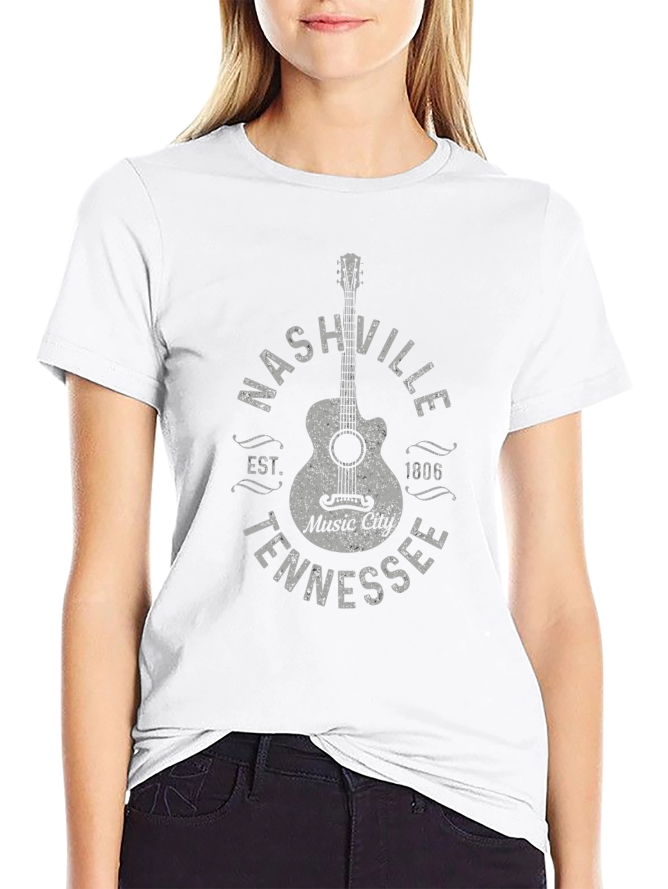 Nashville Tennessee Music City Guitar T-Shirt