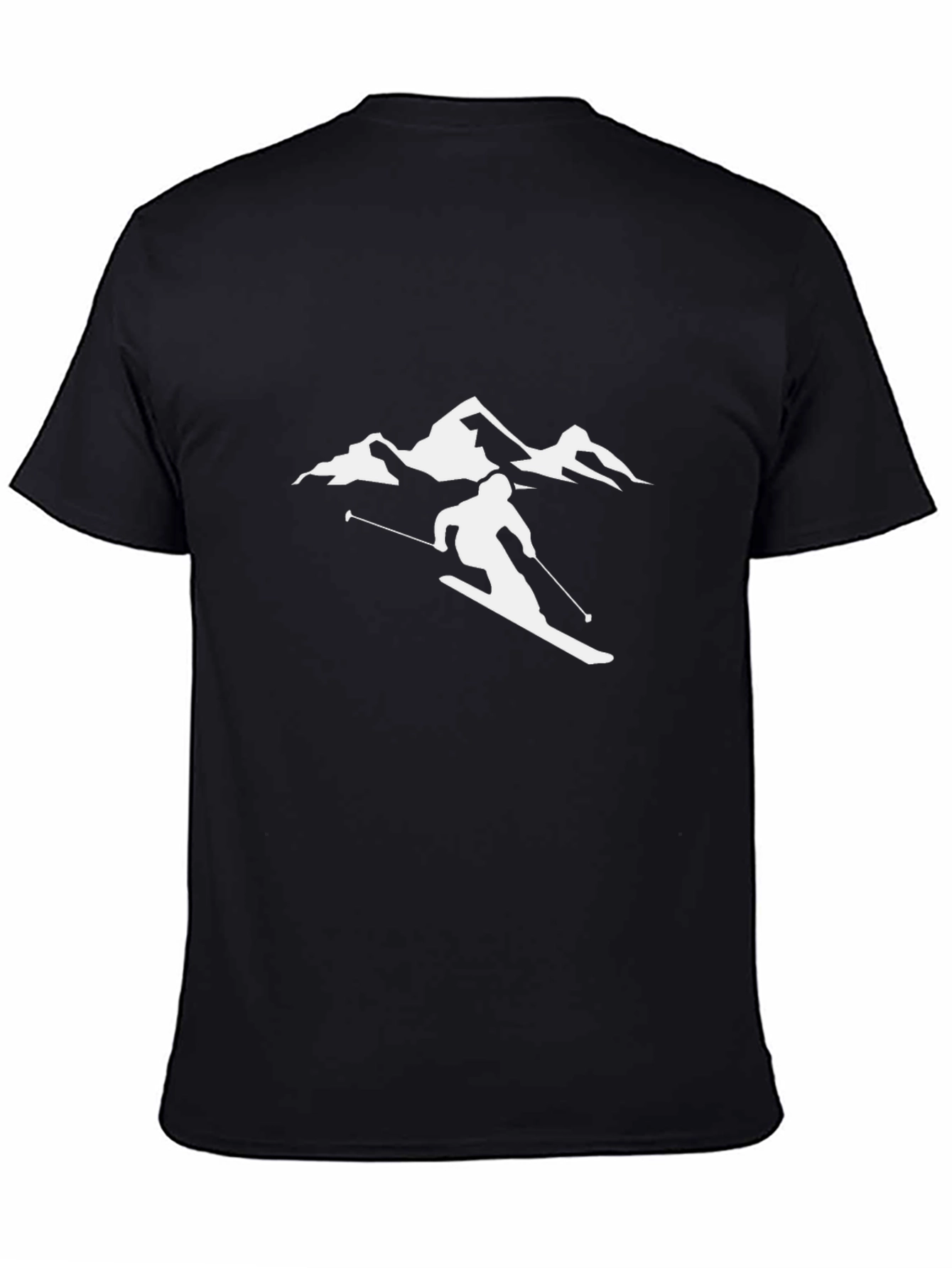 Skiing Mountain Graphic Tee - Black