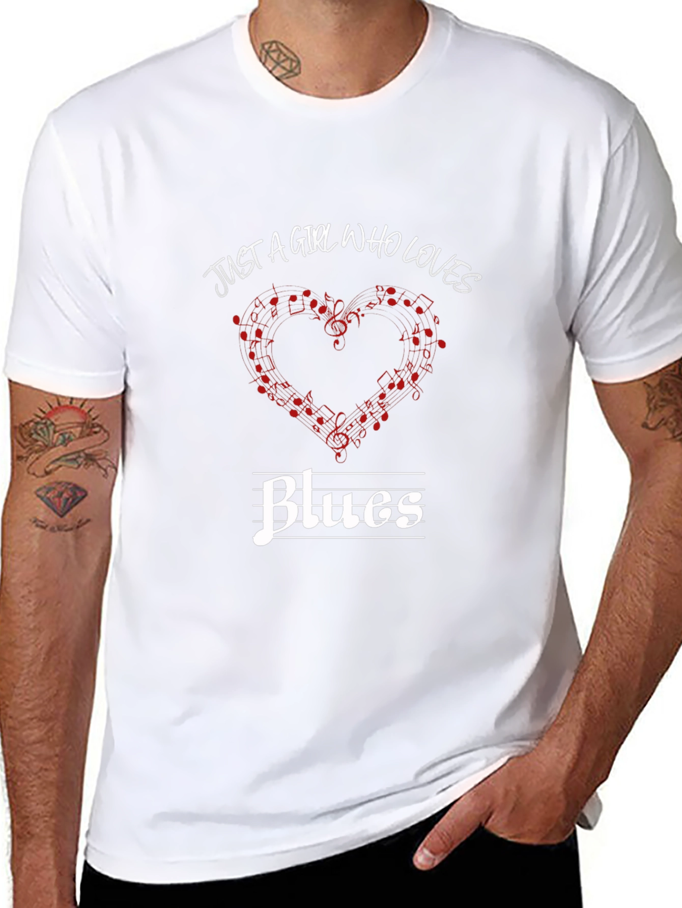 Just A Girl Who Loves Blues Music T-Shirt