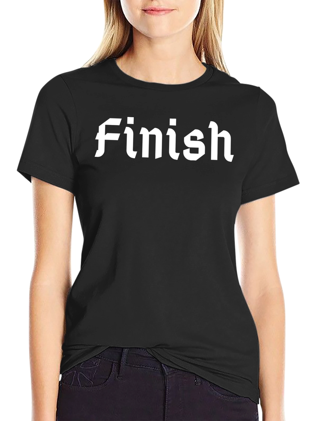 Finish Line T-Shirt - Black Cotton Tee