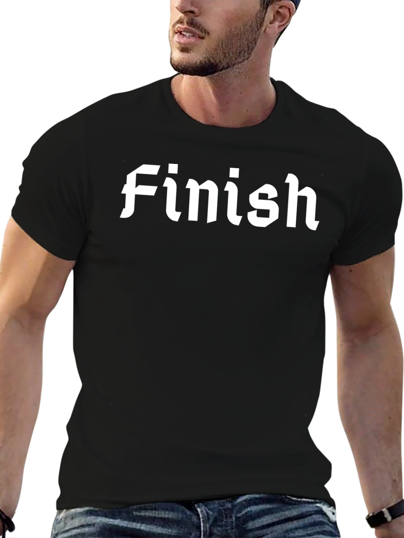 Finish Line T-Shirt - Black Cotton Tee