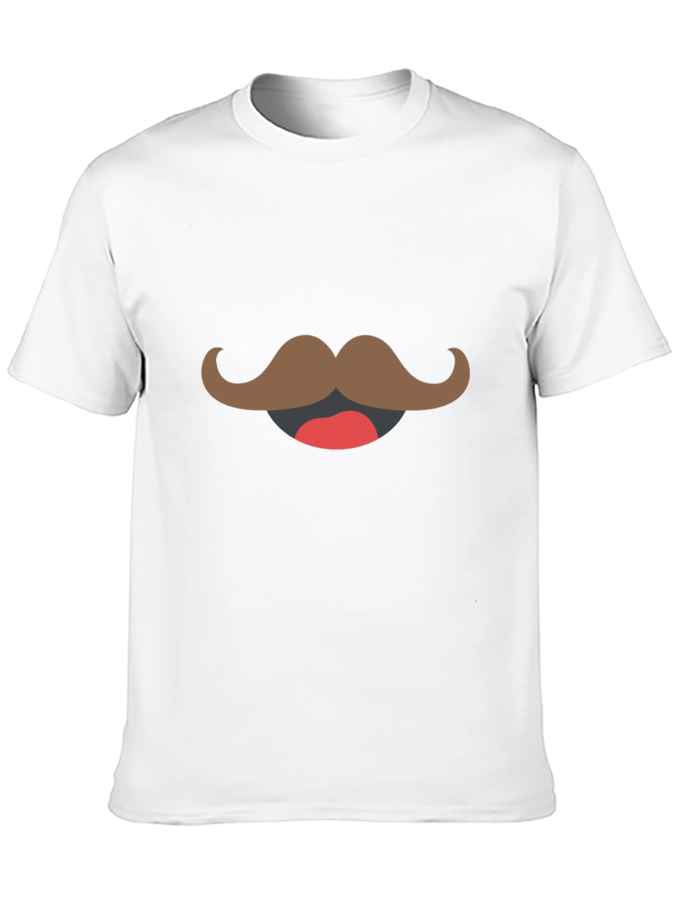 Mustache Graphic T-Shirt - Black Crew Neck Tee