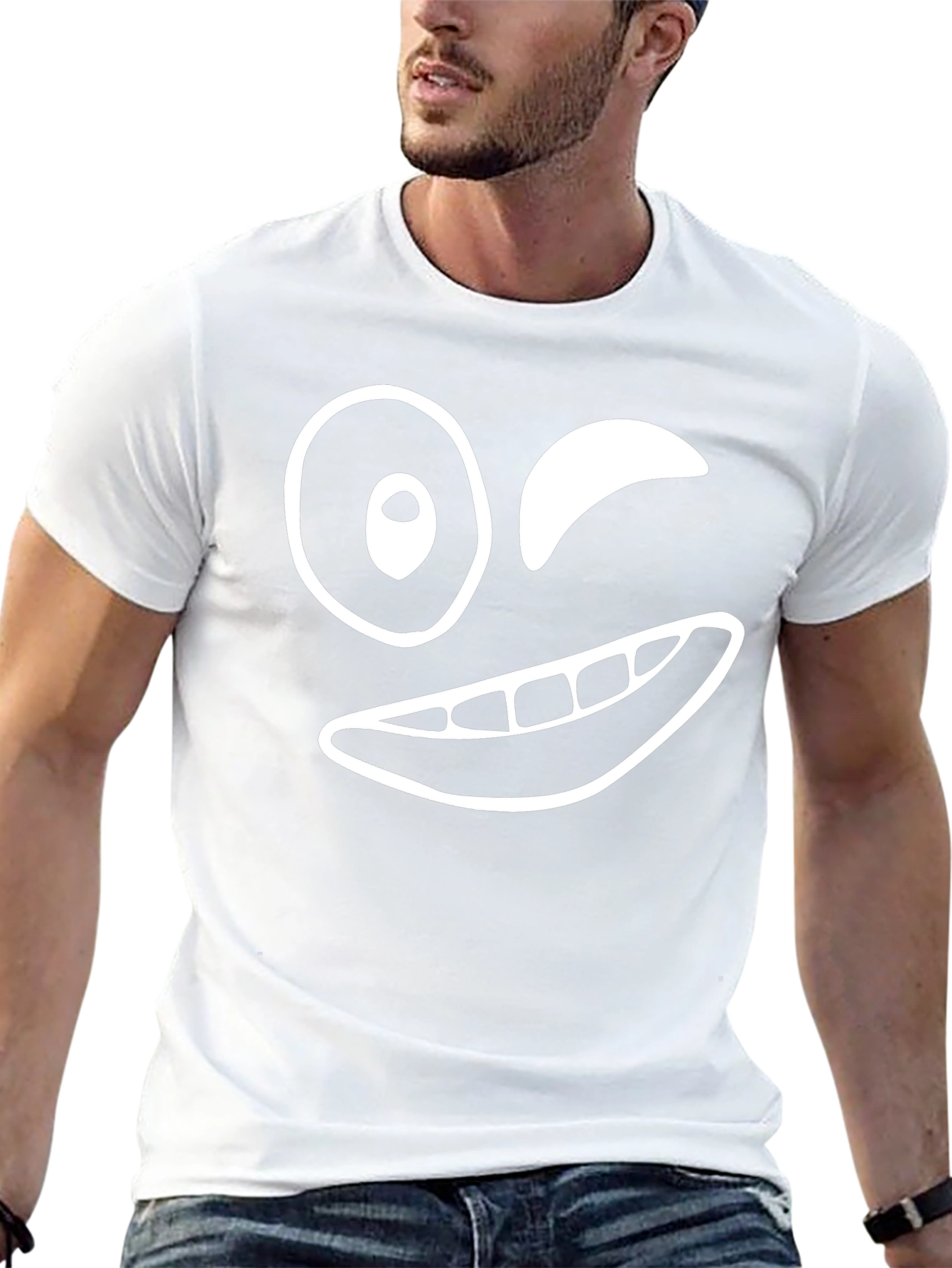 Winking Face Graphic Black T-Shirt