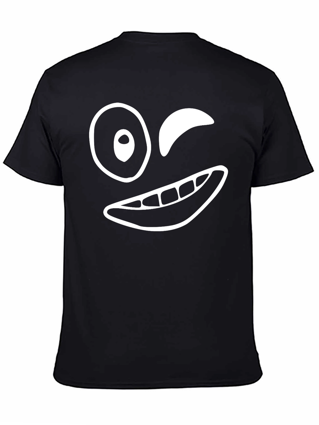 Winking Face Graphic Black T-Shirt