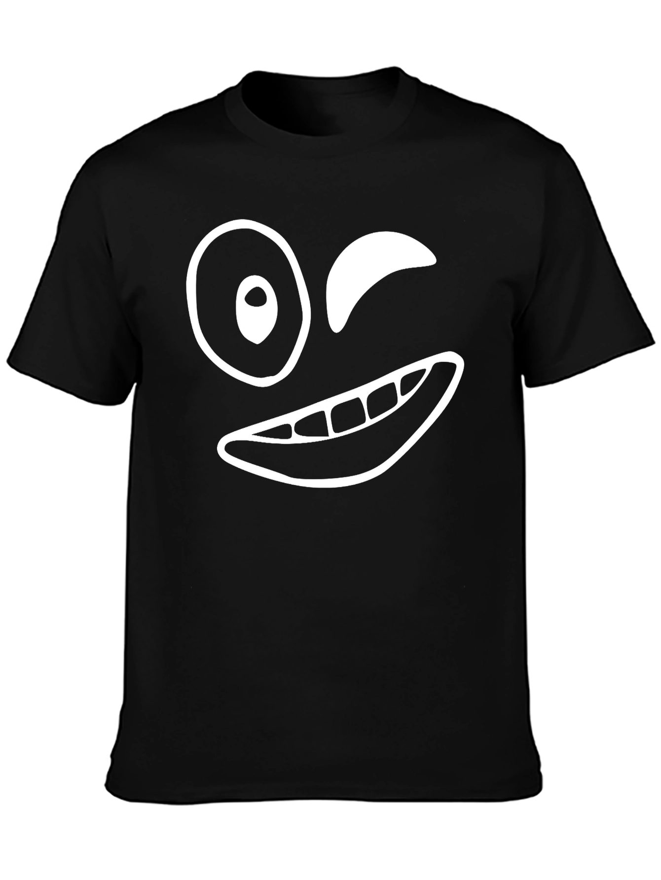 Winking Face Graphic Black T-Shirt