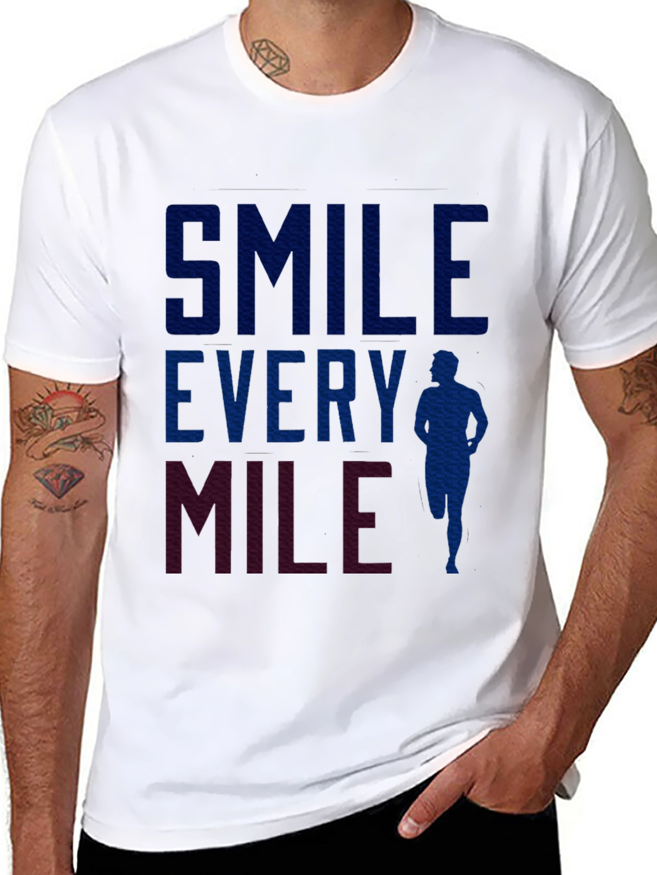 Smile Every Mile Runner T-Shirt - Black