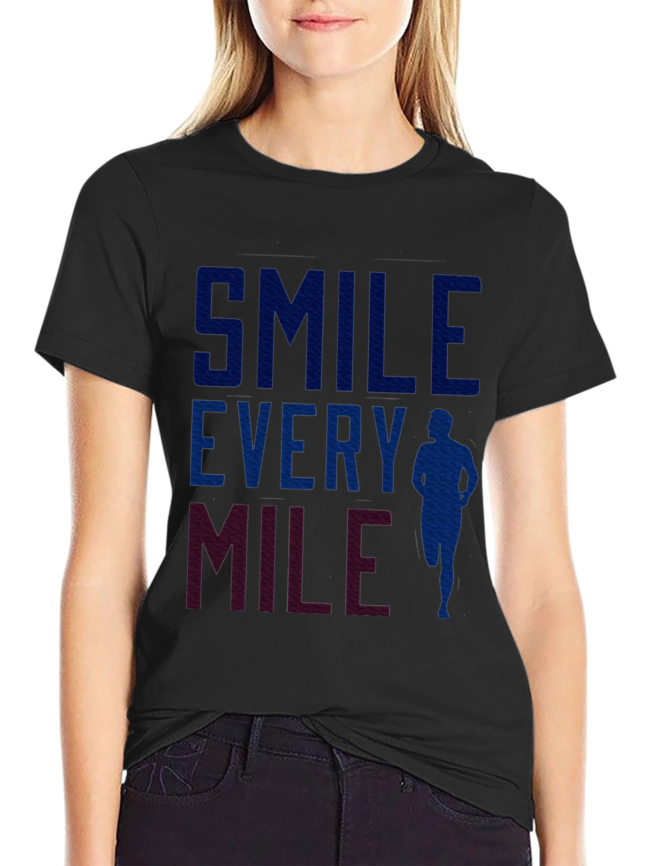 Smile Every Mile Runner T-Shirt - Black
