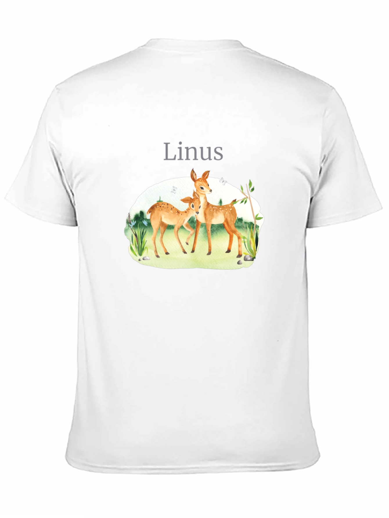 Linus Deer Graphic Tee - Black Cotton Blend T-Shirt