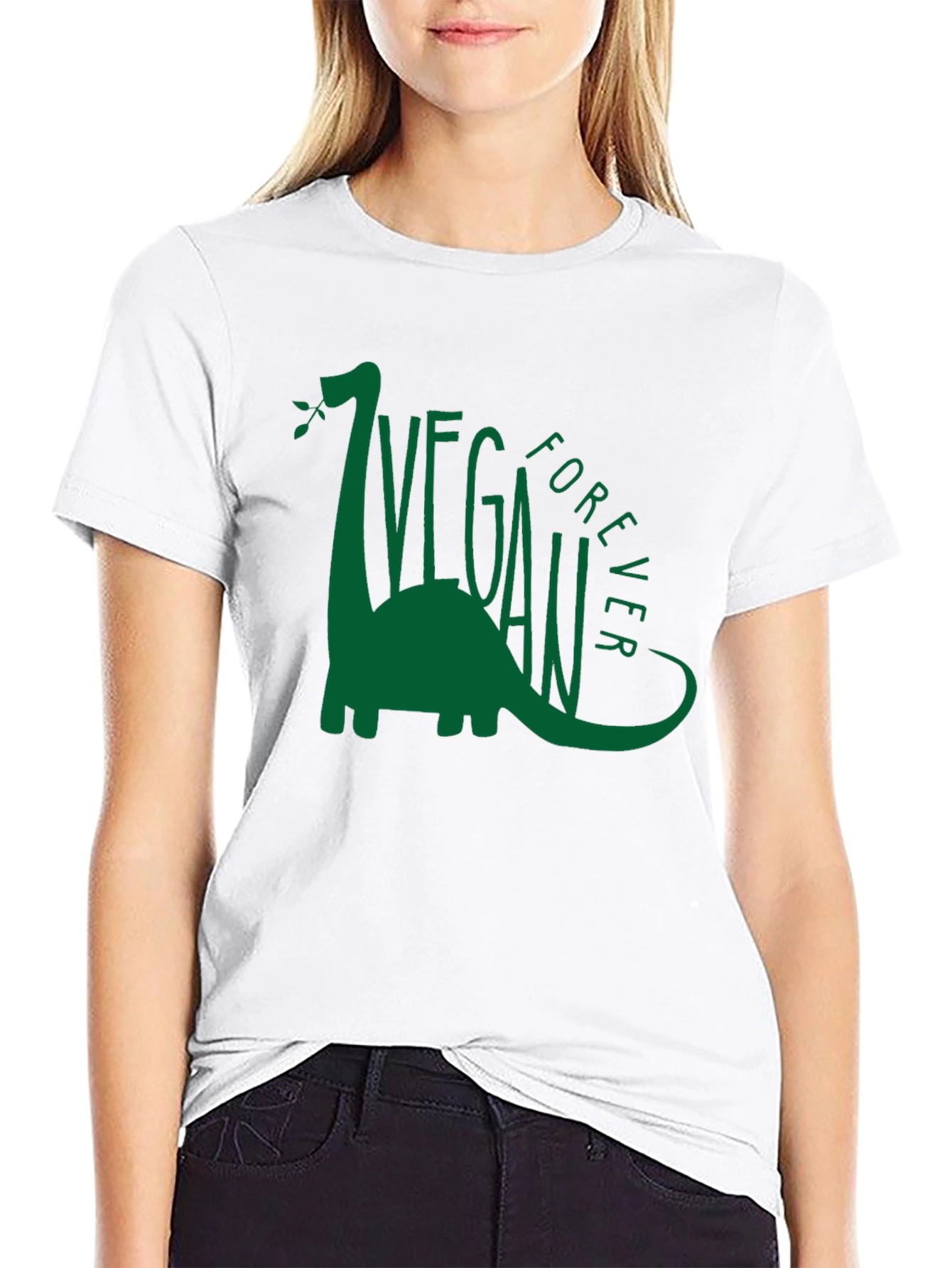 Vegan Forever Dinosaur Graphic Tee