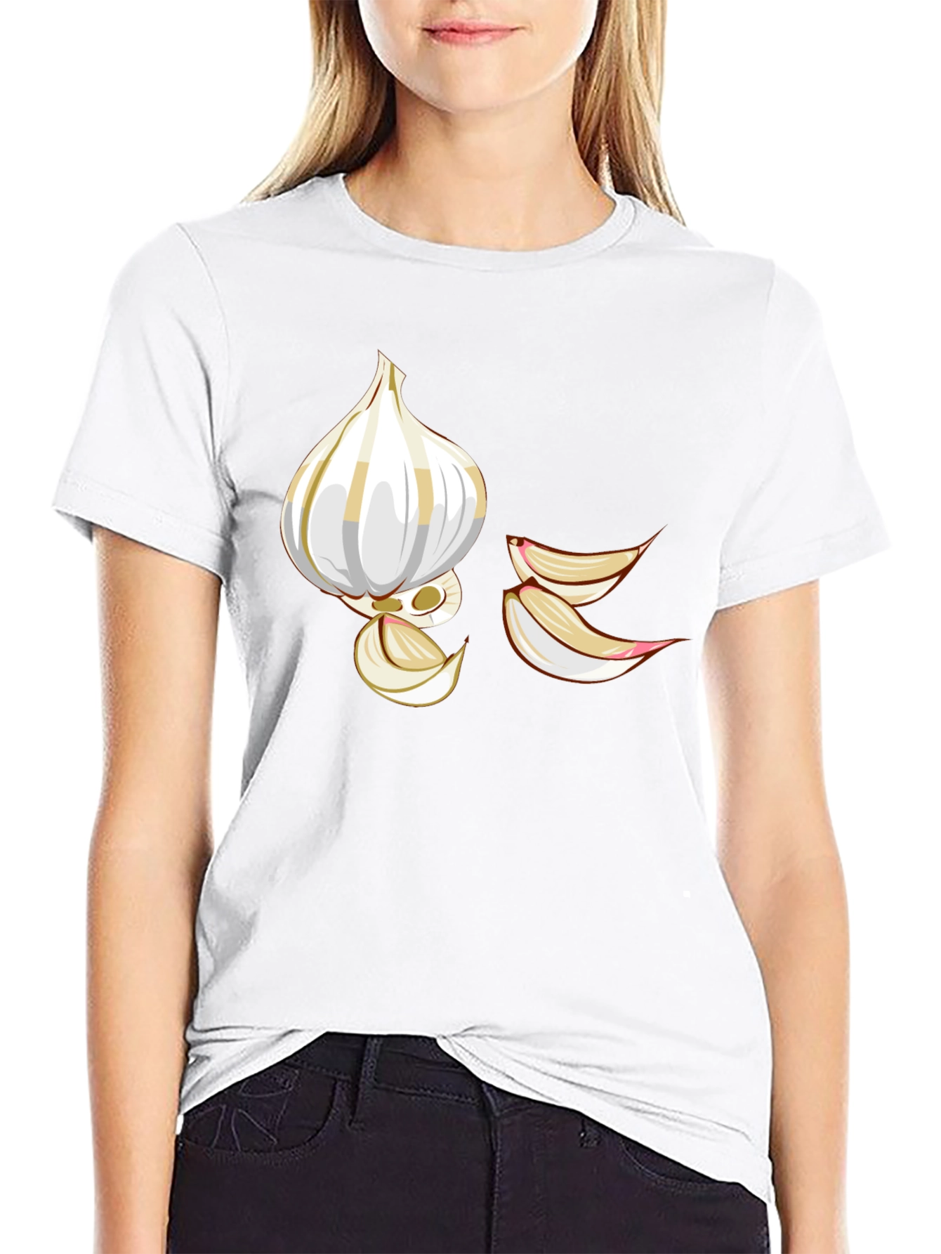 Garlic Graphic Tee - Black Cotton T-Shirt