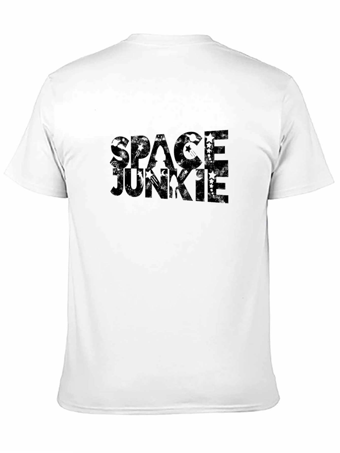 Space Junkie Graphic Print Black T-Shirt