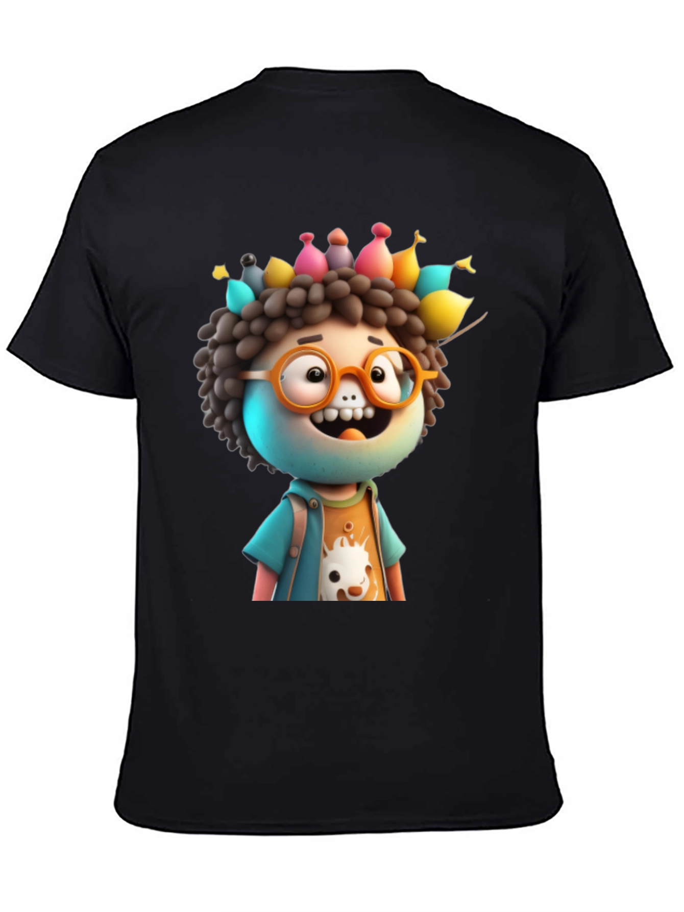 Cartoon Character Graphic Black T-Shirt