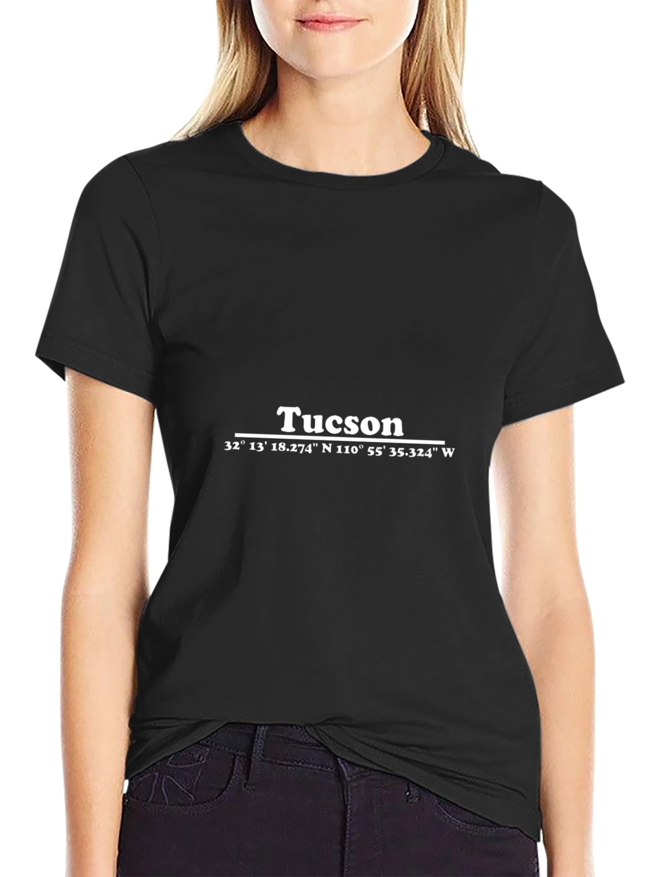 Tucson Coordinates Graphic Black T-Shirt