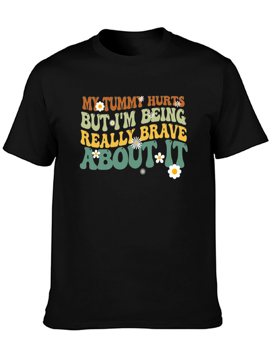 Tummy Hurts Funny Graphic T-Shirt
