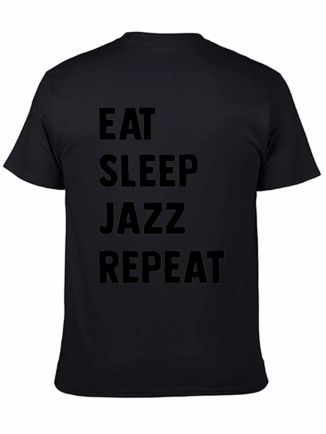 Eat Sleep Jazz Repeat Black Graphic T-Shirt