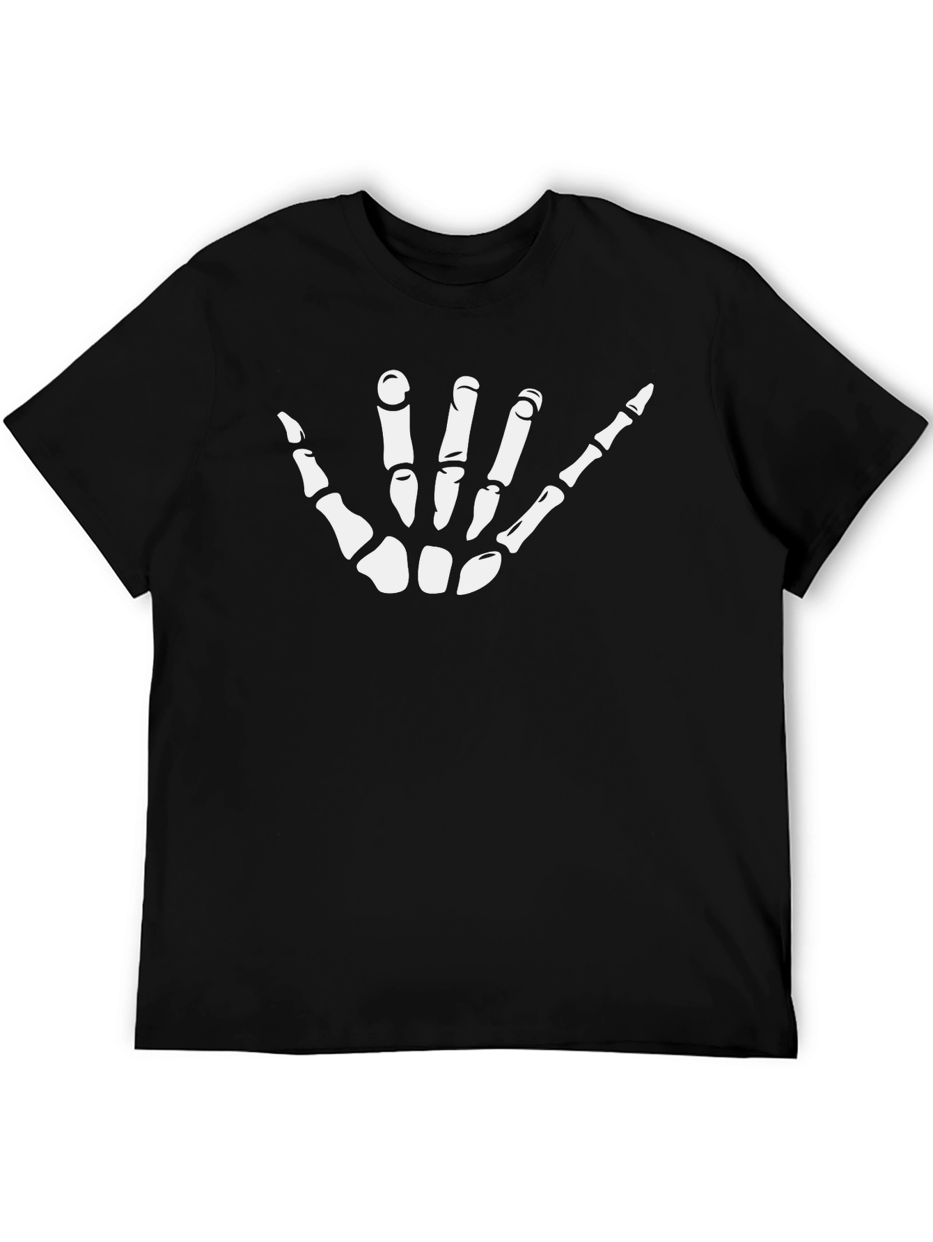 Hang Loose Skeleton Hand Graphic Tee - Black