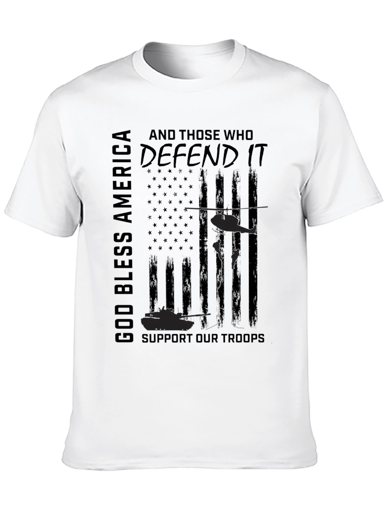God Bless America Military Support T-Shirt