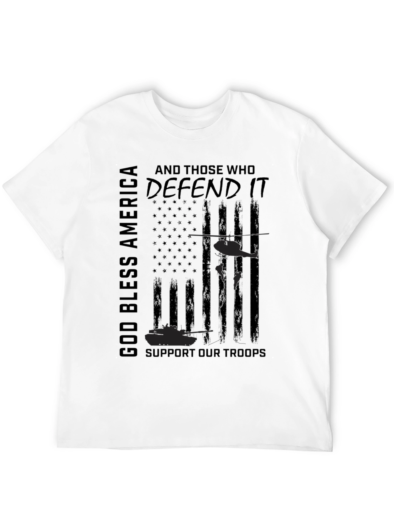 God Bless America Military Support T-Shirt
