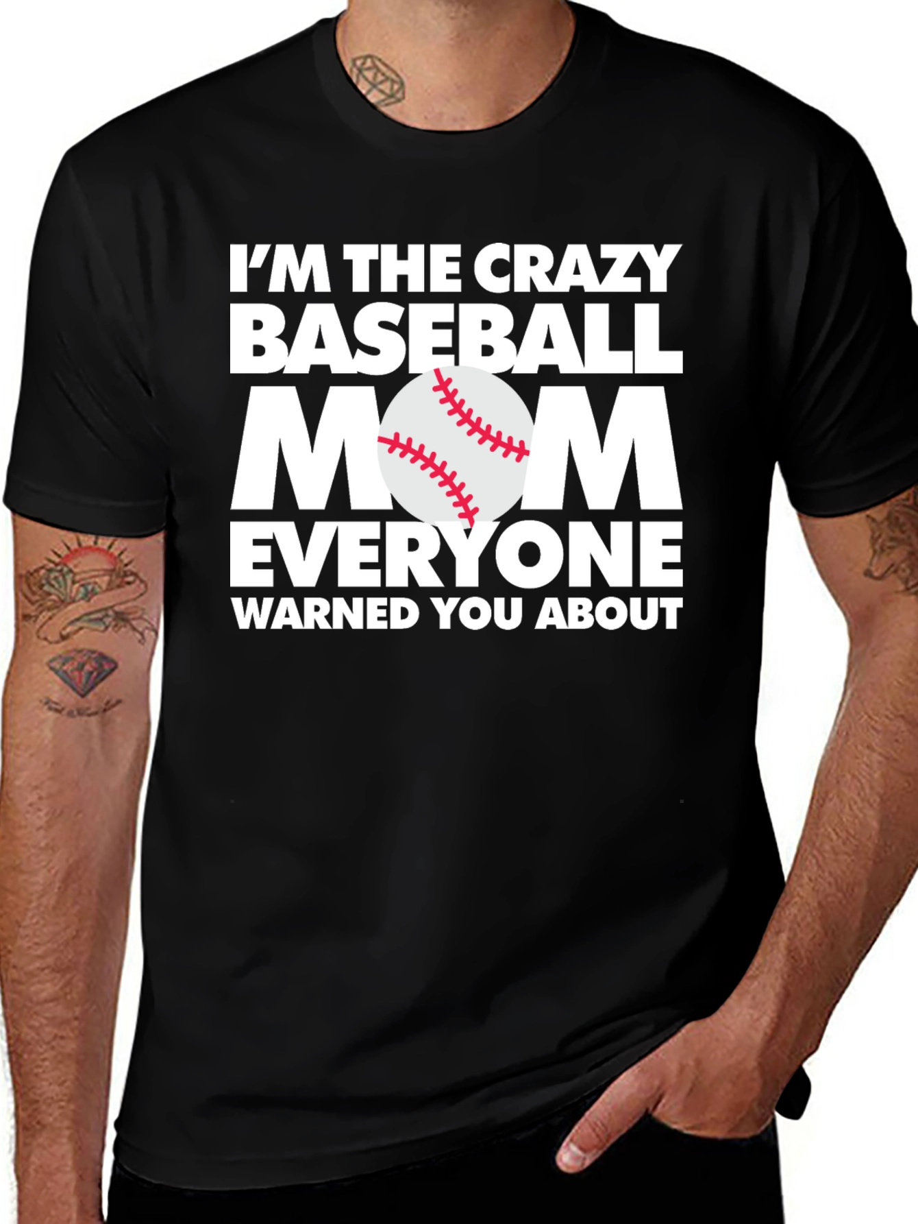 Crazy Baseball Mom Tee - Funny Game Day T-Shirt