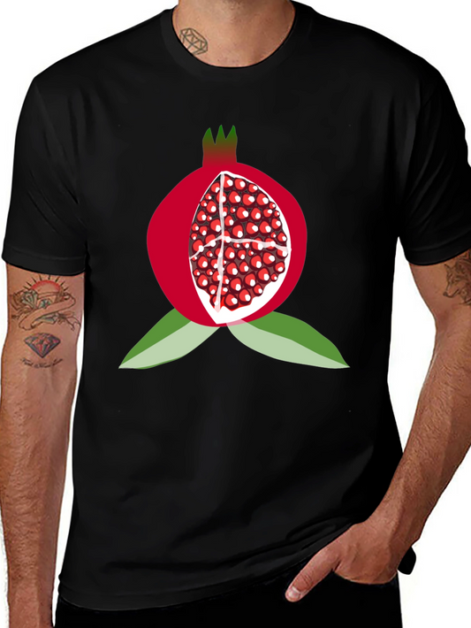 Pomegranate Graphic Tee - Fruit Lovers Black T-Shirt