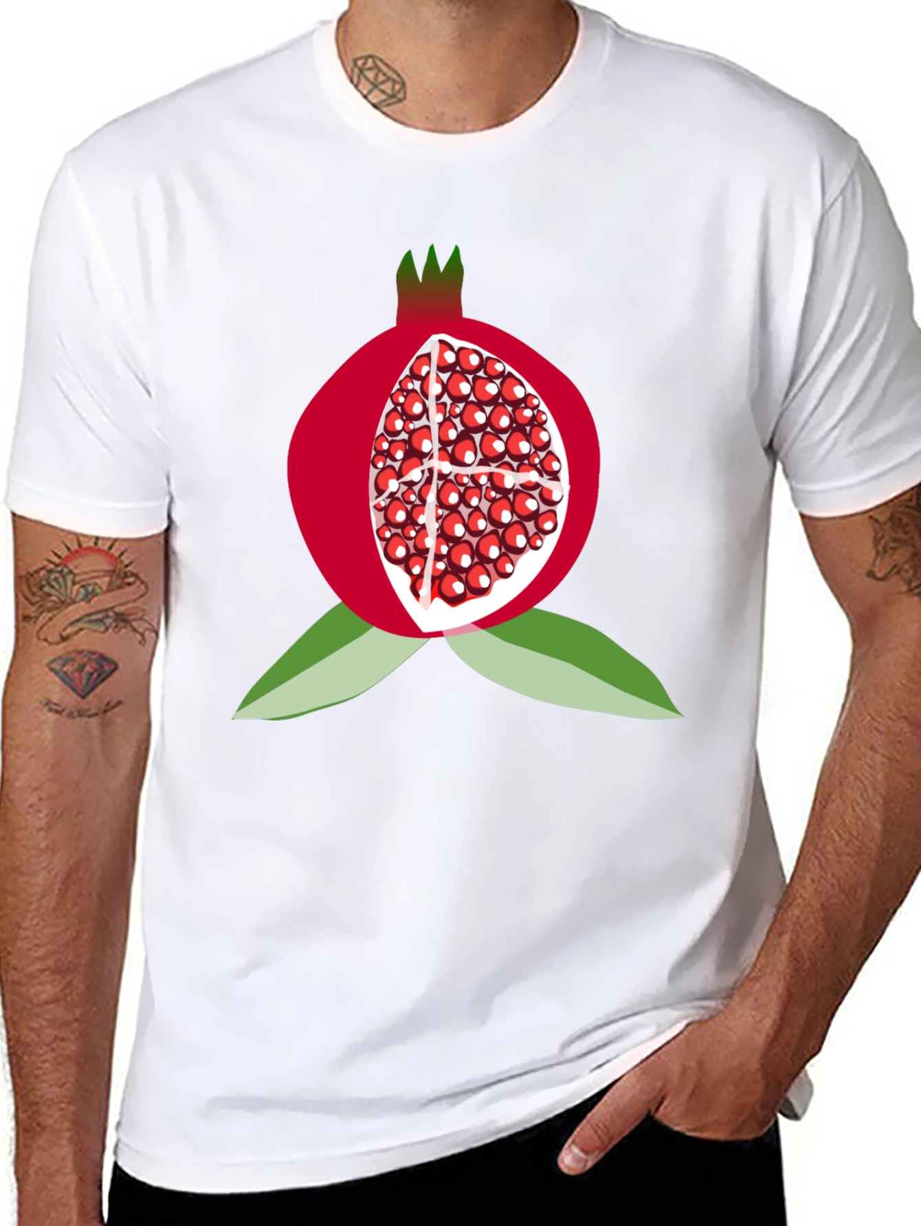 Pomegranate Graphic Tee - Fruit Lovers Black T-Shirt