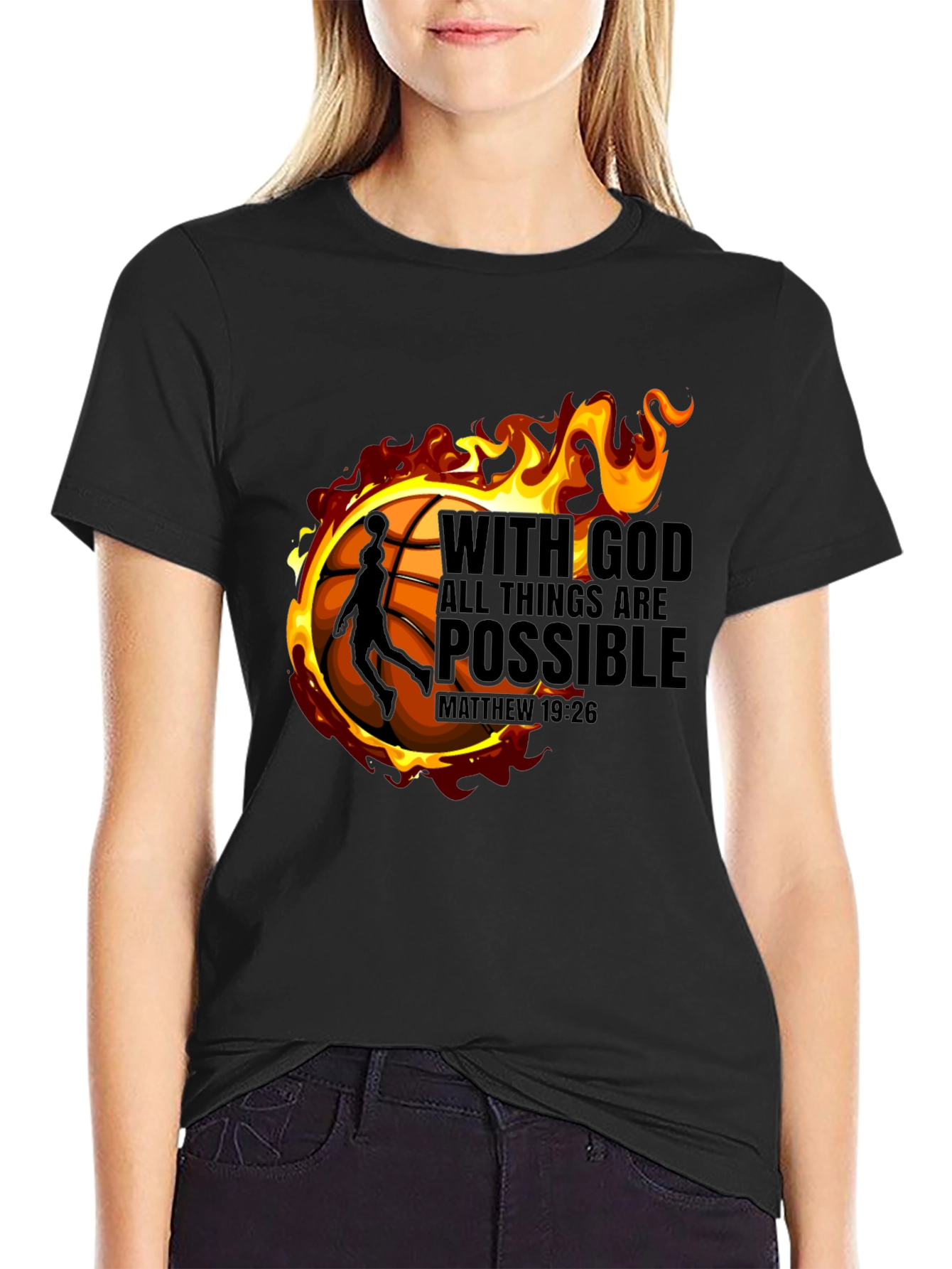 Faith-Inspired Basketball Graphic T-Shirt