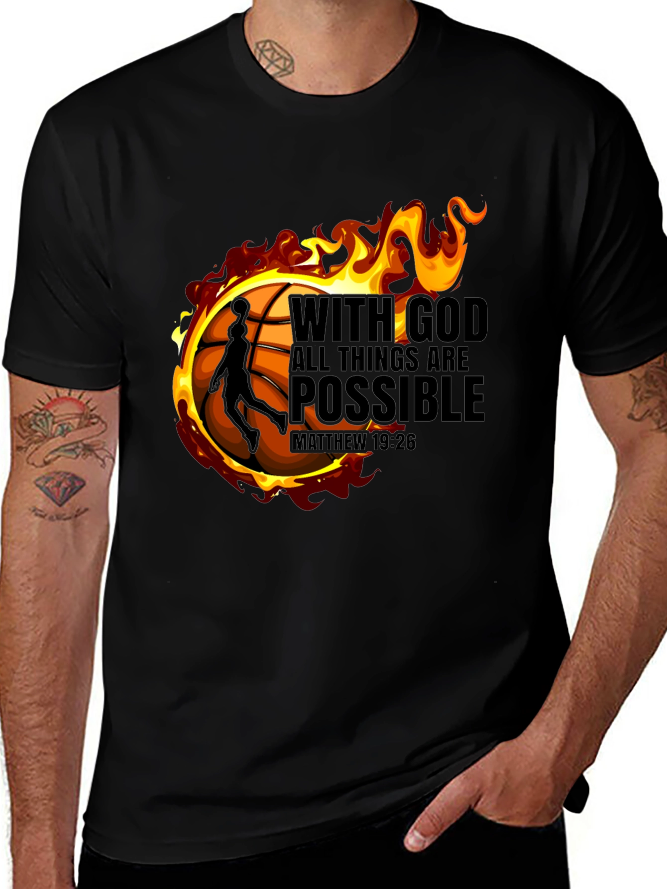 Faith-Inspired Basketball Graphic T-Shirt