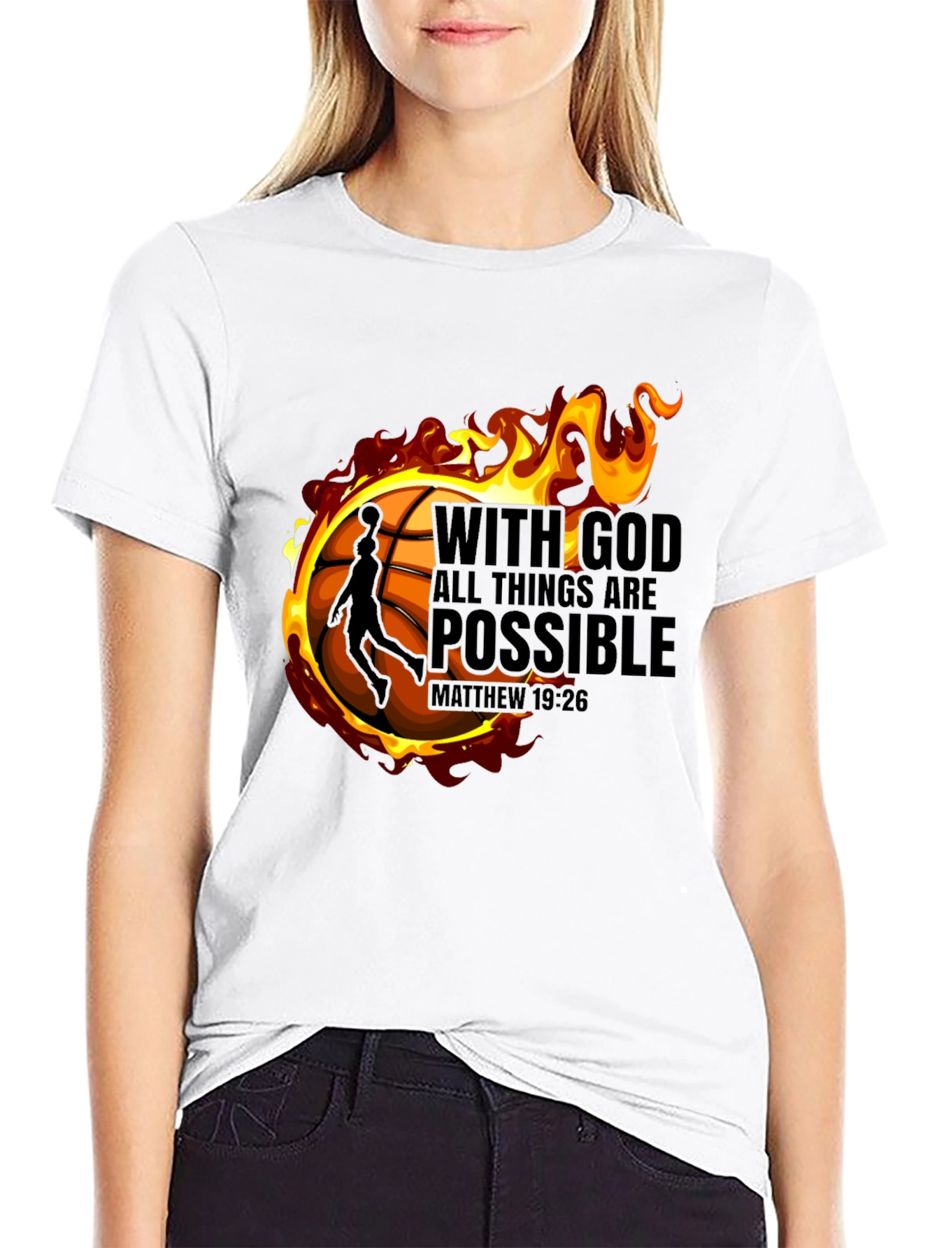 Faith-Inspired Basketball Graphic T-Shirt