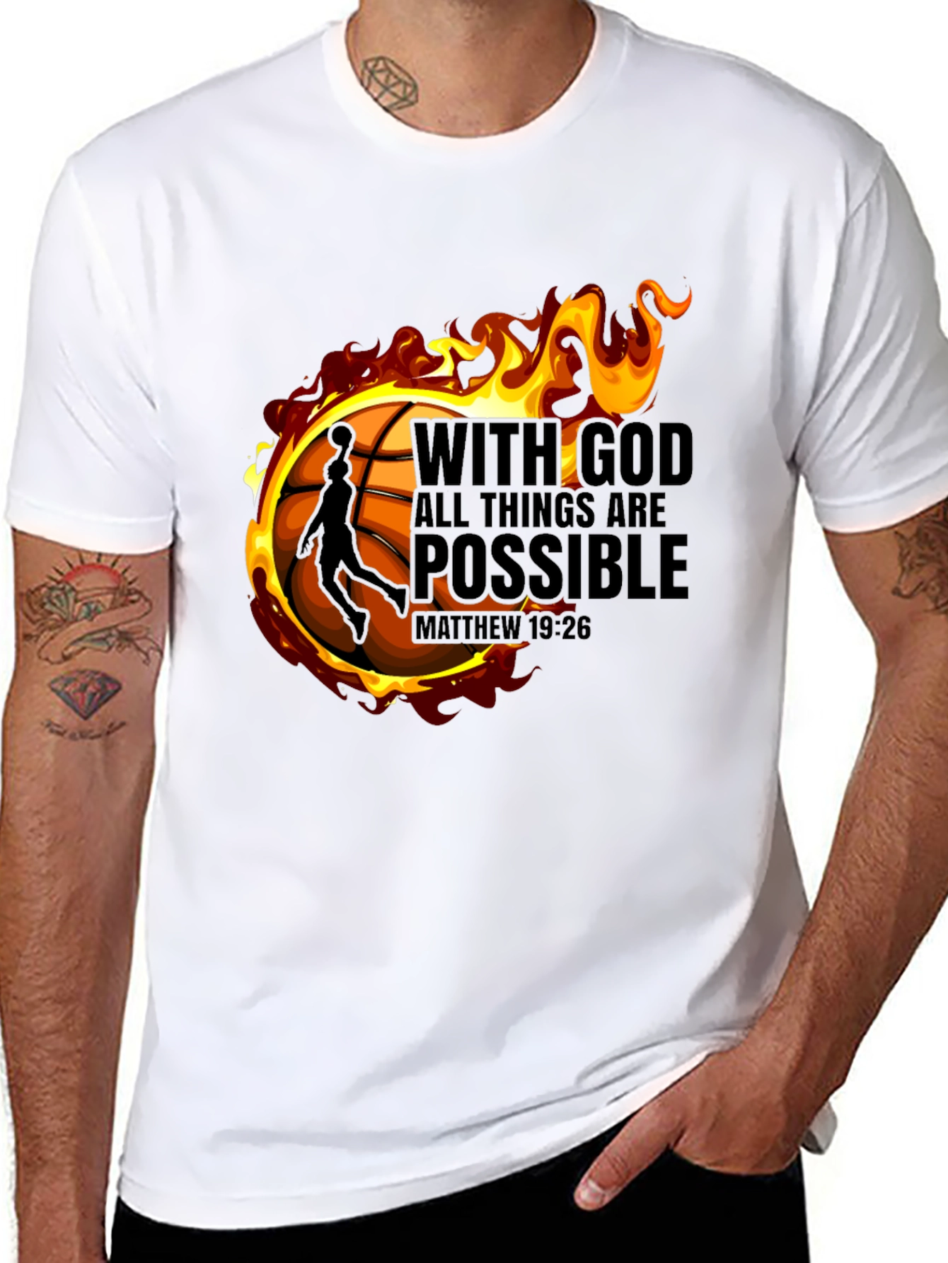 Faith-Inspired Basketball Graphic T-Shirt