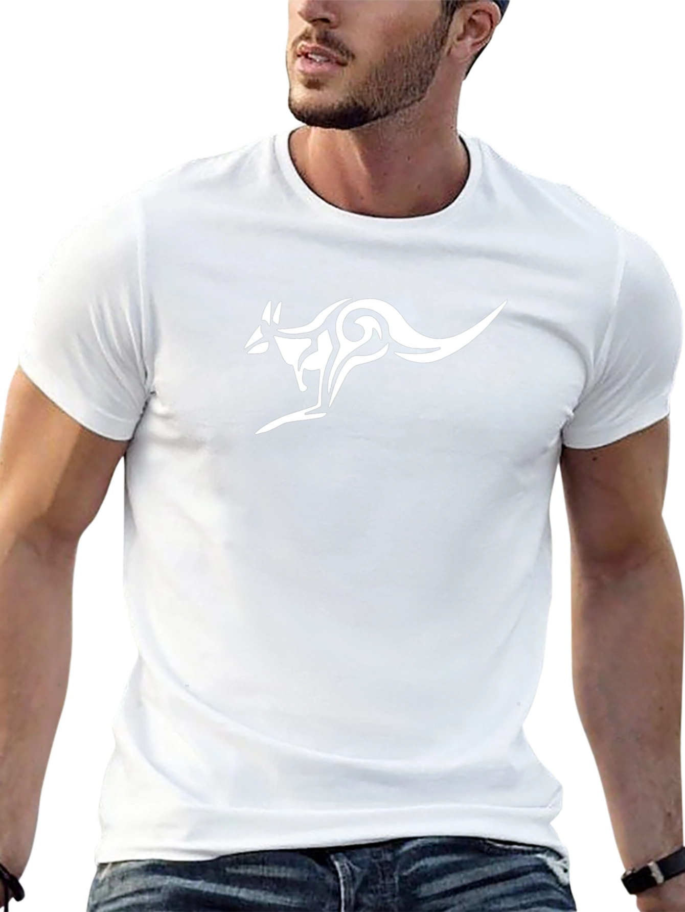 Black Kangaroo Print T-Shirt