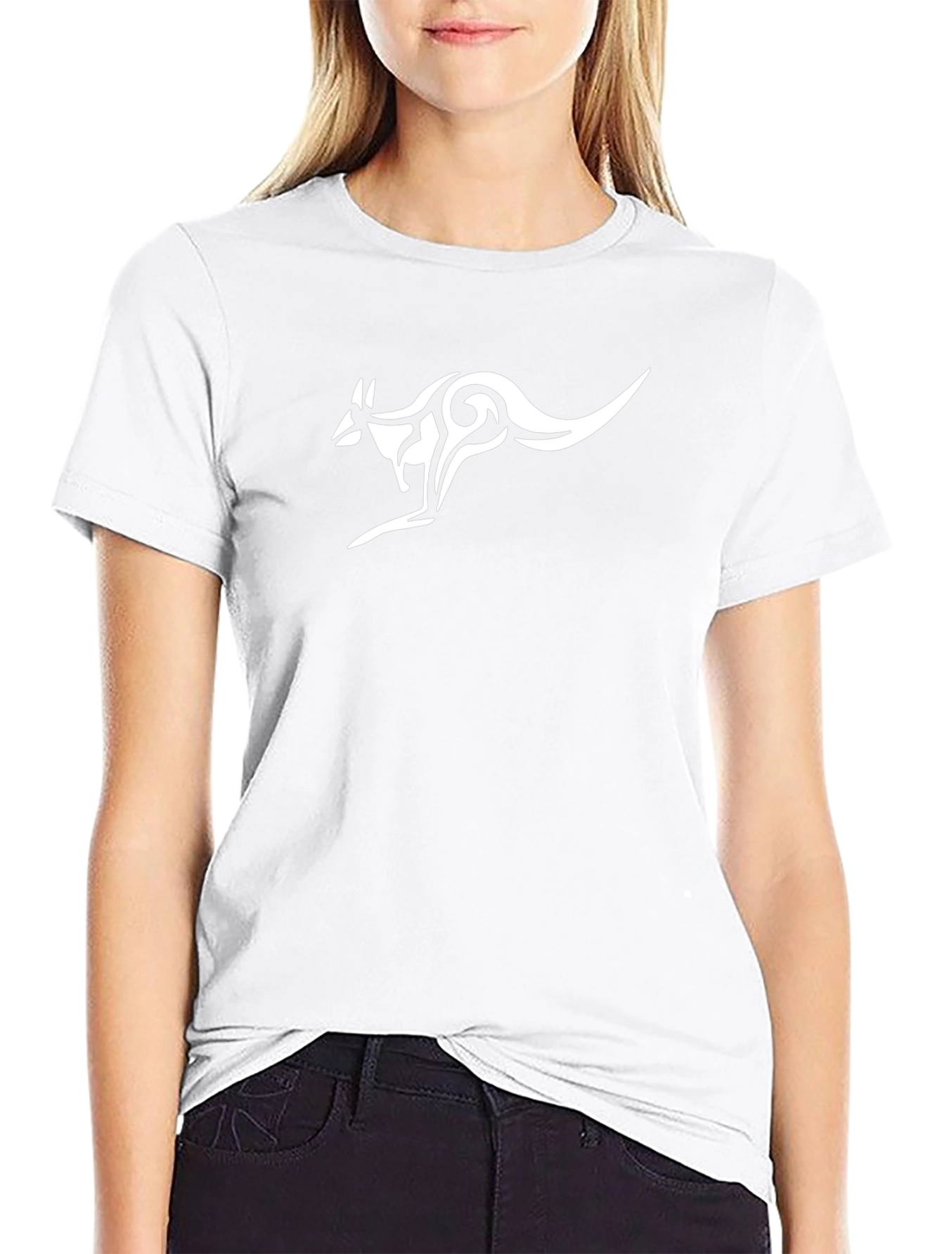 Black Kangaroo Print T-Shirt