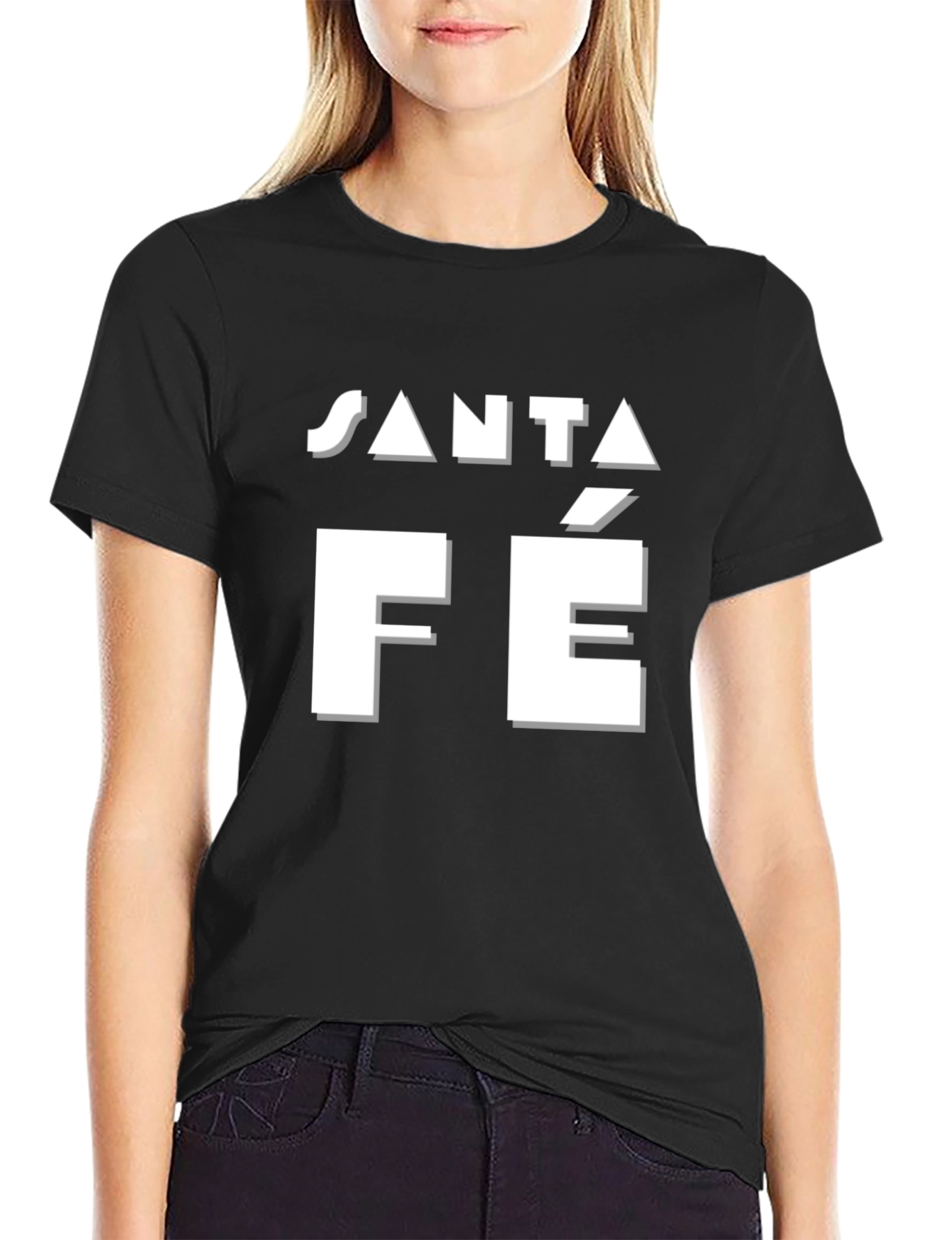 Santa Fe Graphic Tee - Black Cotton T-Shirt